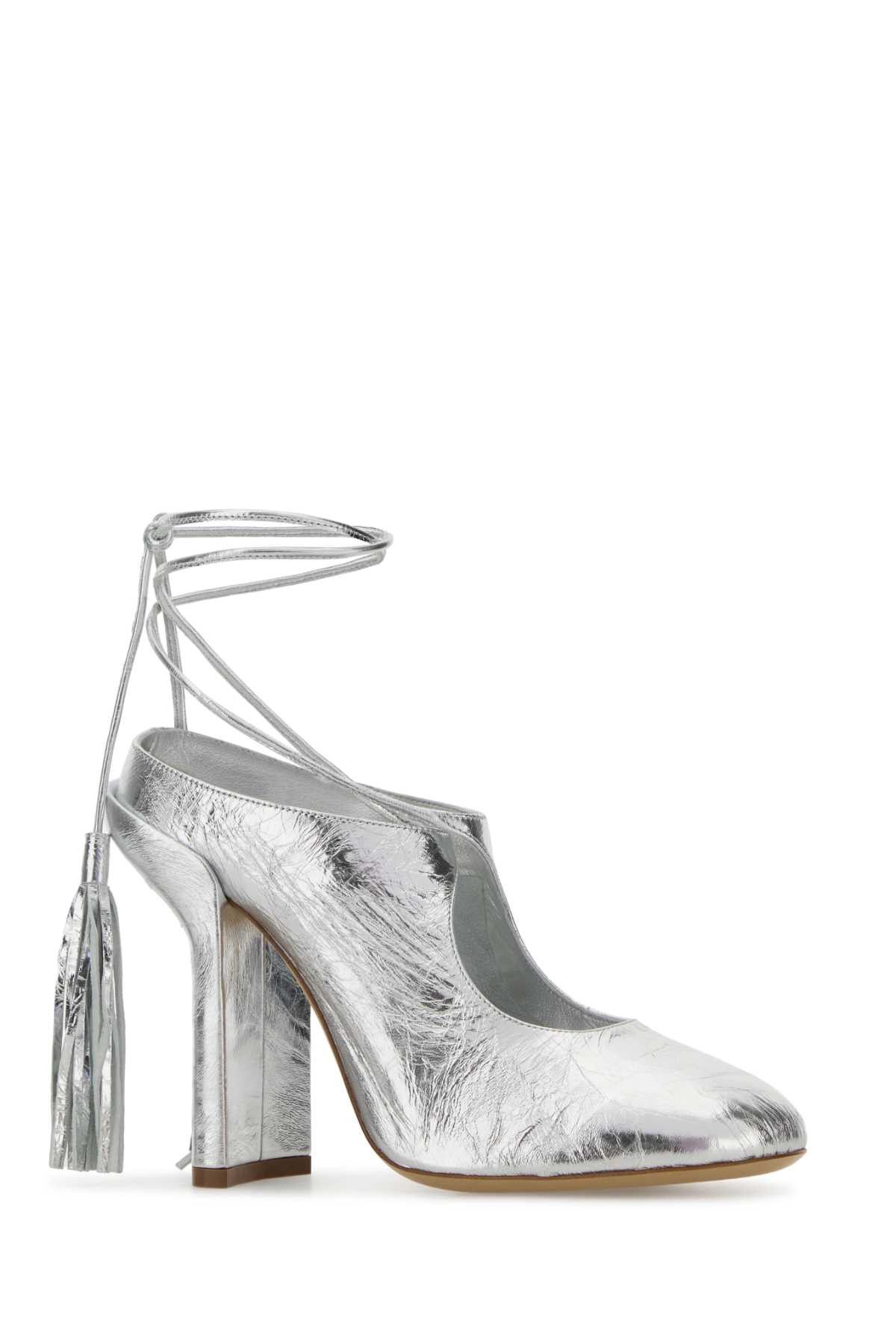Dries Van Noten Silver Leather Mules Size US 6 / IT 36 - 2 Thumbnail
