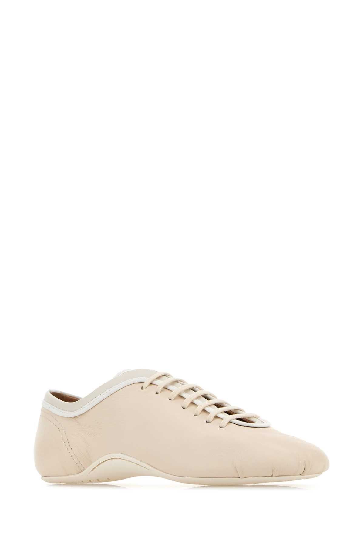 Dries Van Noten Ivory Leather Sneakers Size US 8 / IT 38 - 2 Thumbnail