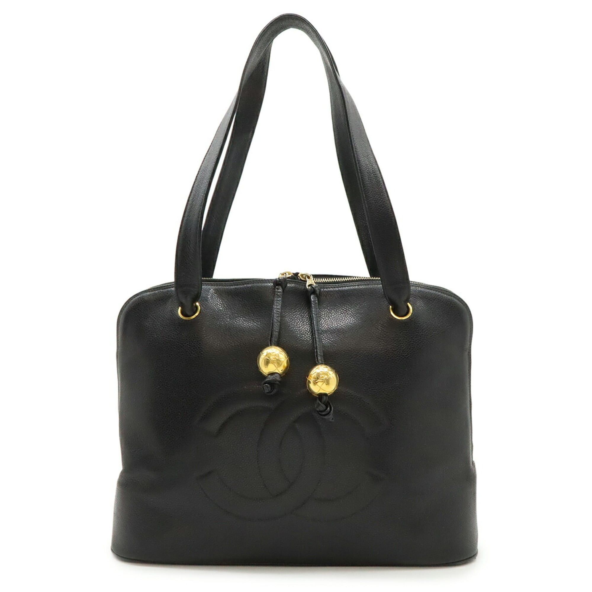 Chanel CHANEL Coco Mark Chain Tote Bag, Shoulder Caviar Leather, Black Size ONE SIZE - 2 Thumbnail