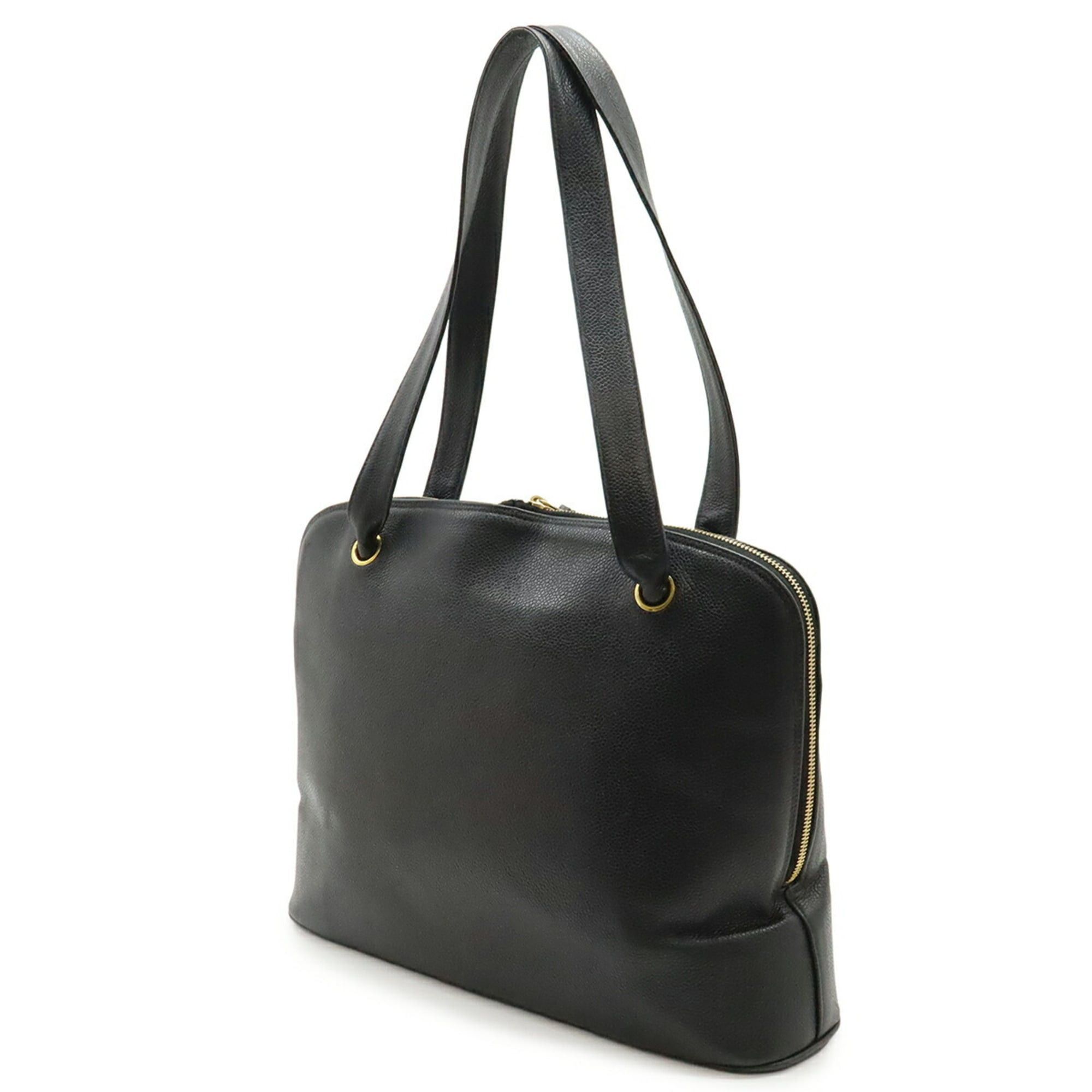 Chanel CHANEL Coco Mark Chain Tote Bag, Shoulder Caviar Leather, Black Size ONE SIZE - 3 Thumbnail