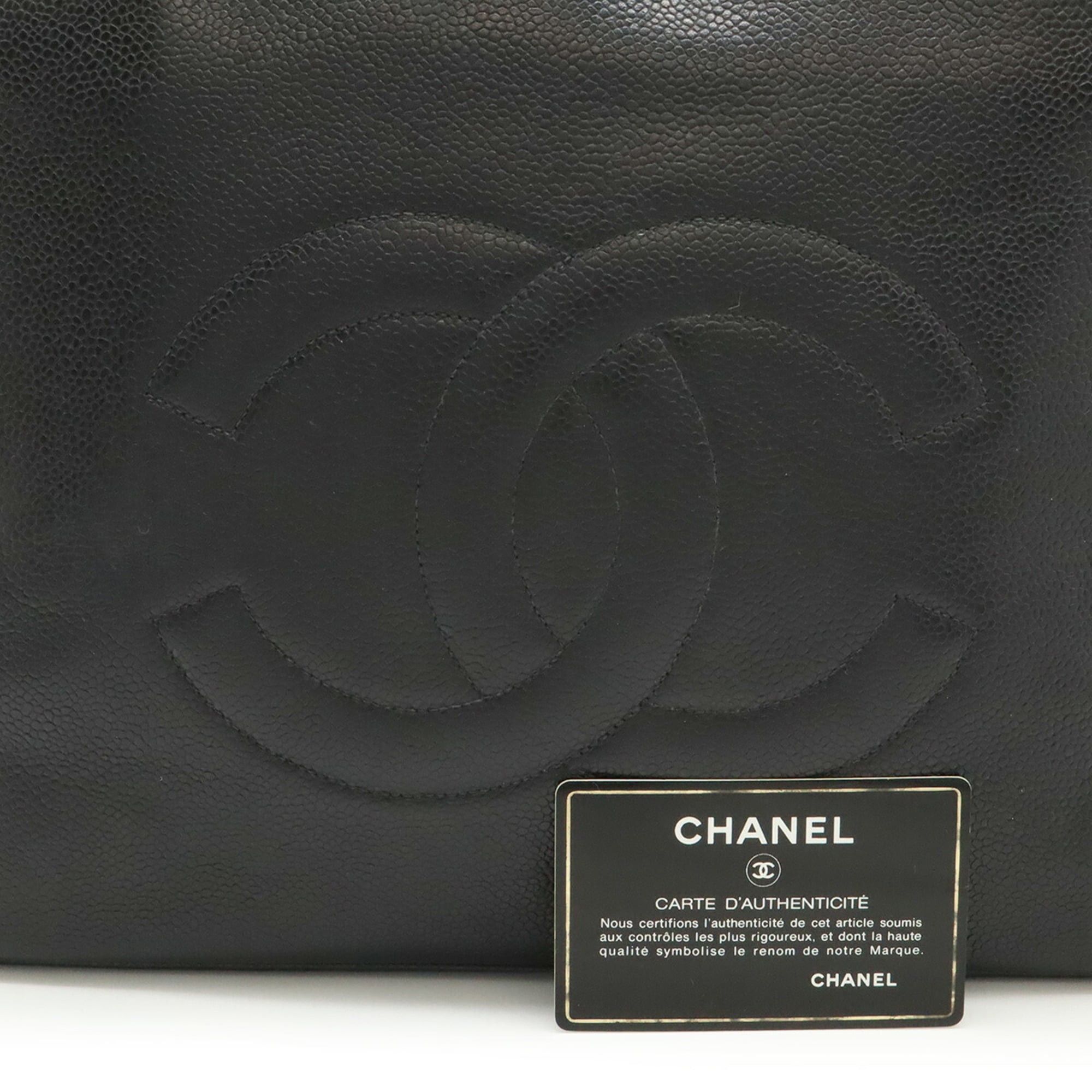 Chanel CHANEL Coco Mark Chain Tote Bag, Shoulder Caviar Leather, Black Size ONE SIZE - 10 Thumbnail