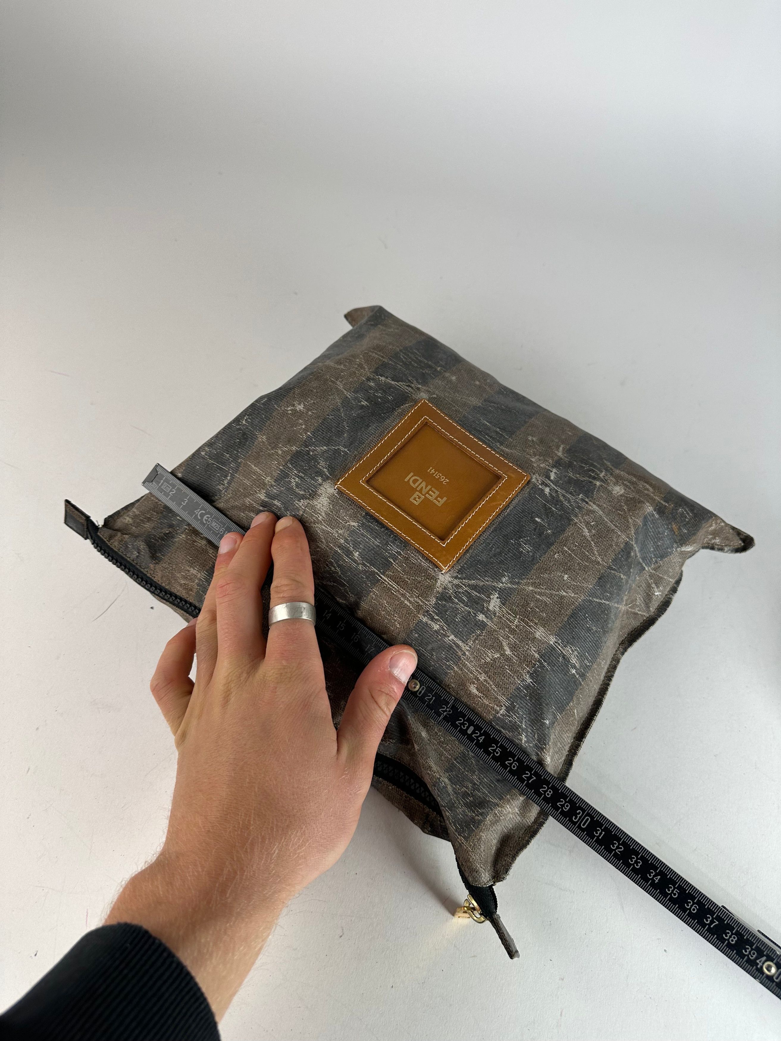 Fendi Vintage Striped Mini Bag Brown Black Size ONE SIZE - 7 Thumbnail