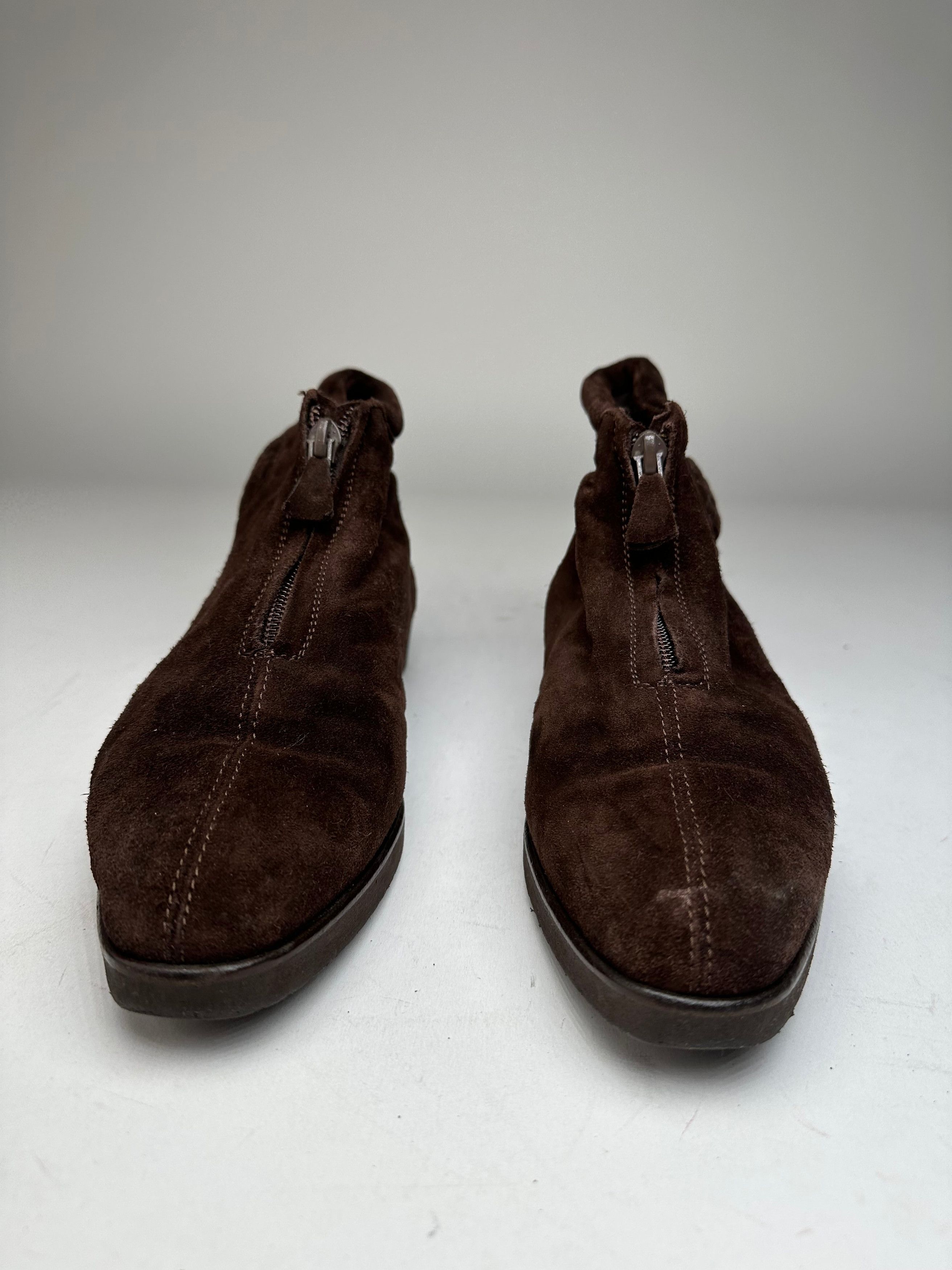Bottega Veneta Vintage Suede Wool Hightop Sneaker Brown Size US 7 / IT 37 - 5 Thumbnail