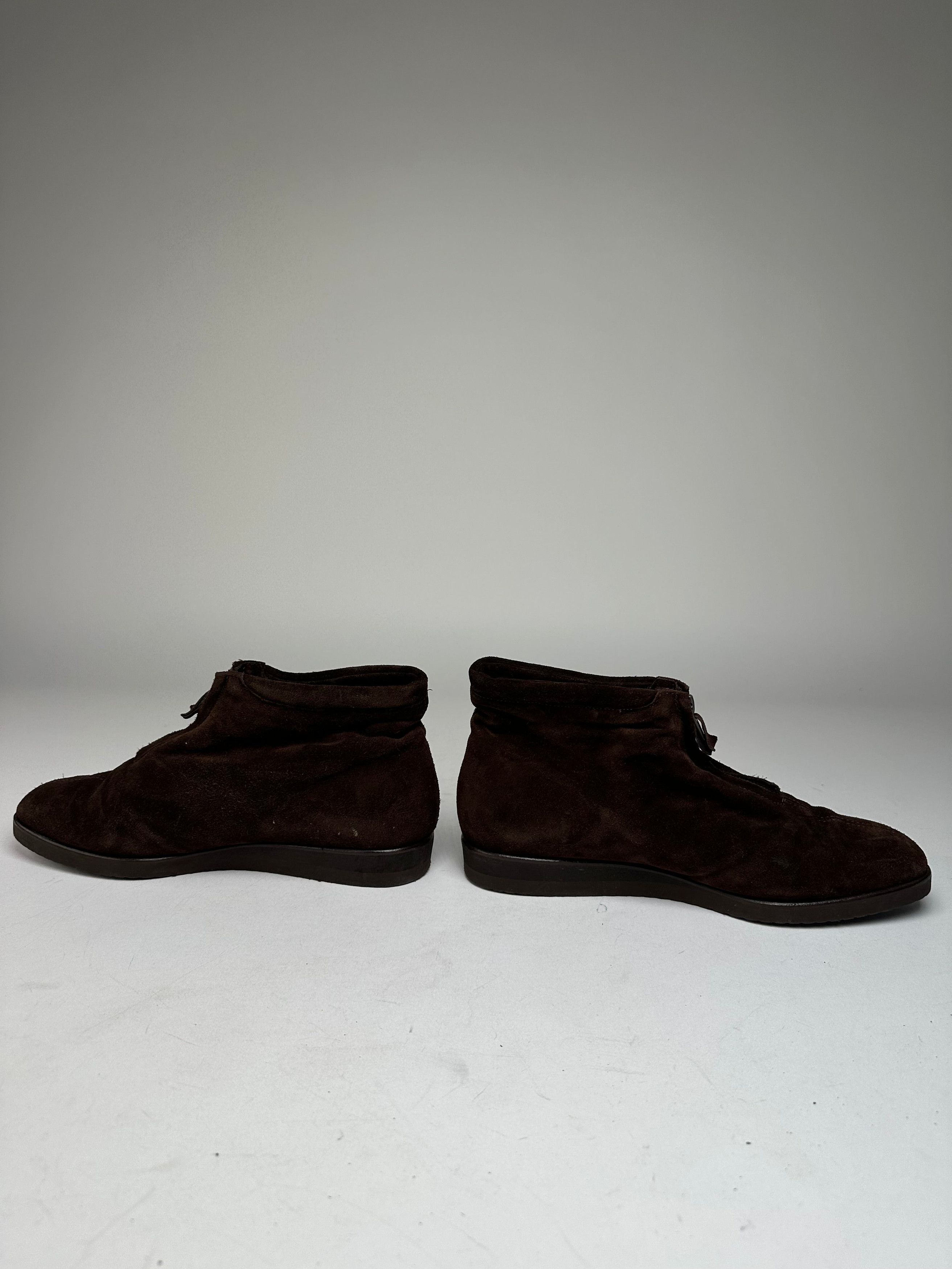 Bottega Veneta Vintage Suede Wool Hightop Sneaker Brown Size US 7 / IT 37 - 6 Thumbnail