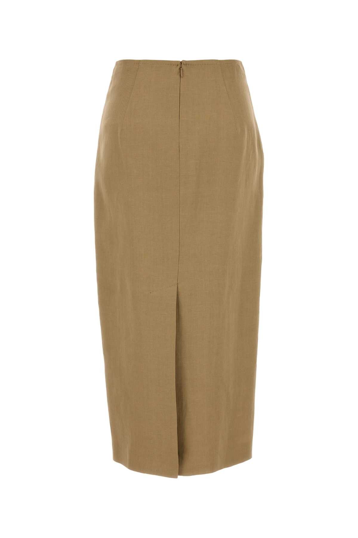 Max Mara Beige Linen Veranda Skirt Size 26" / US 2 / IT 38 - 2 Thumbnail