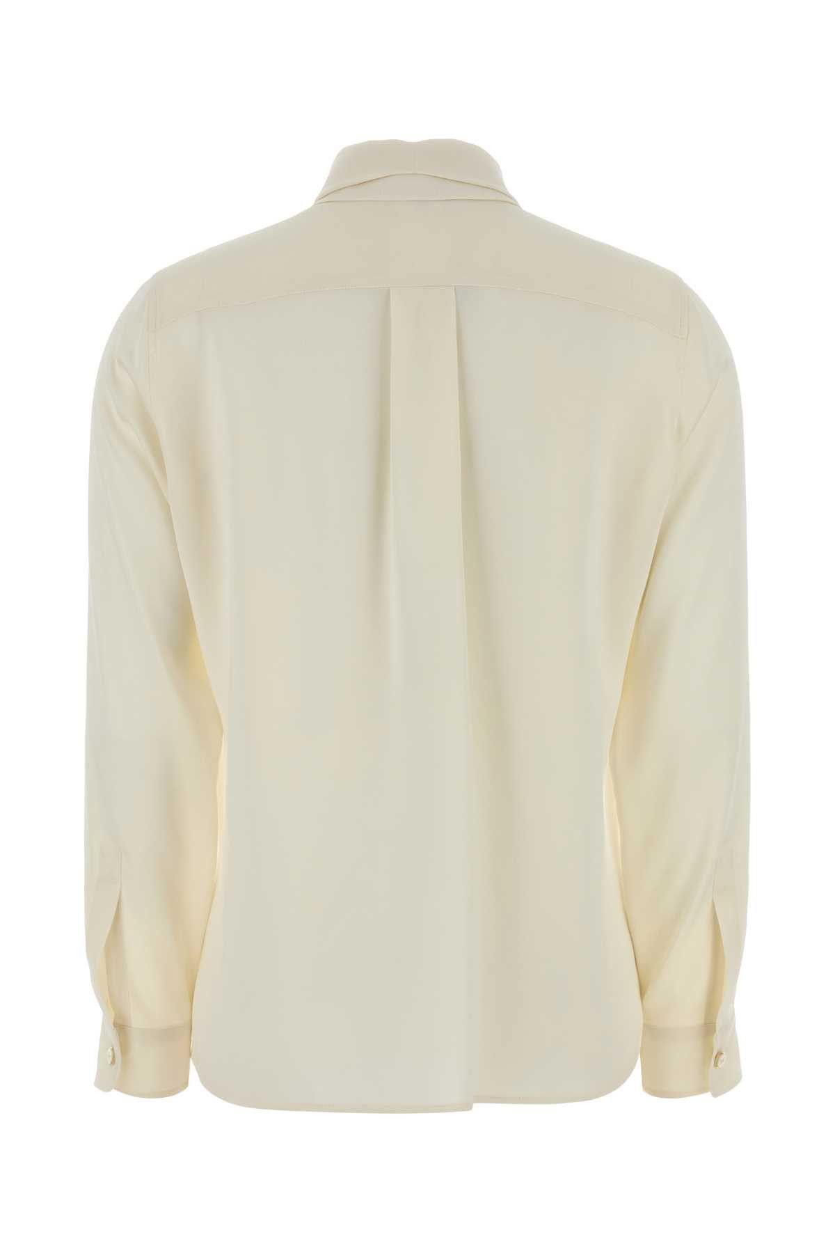 Max Mara Ivory Crepe Colmo Shirt Size S / US 4 / IT 40 - 2 Thumbnail