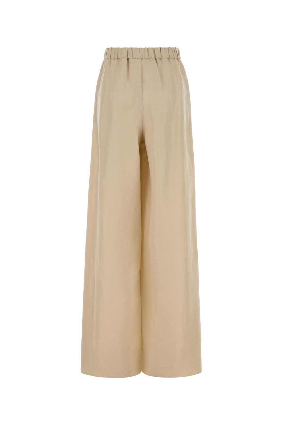 Max Mara Sand Linen Blend Wide-Leg Moro Pant Size 28" / US 6 / IT 42 - 2 Thumbnail