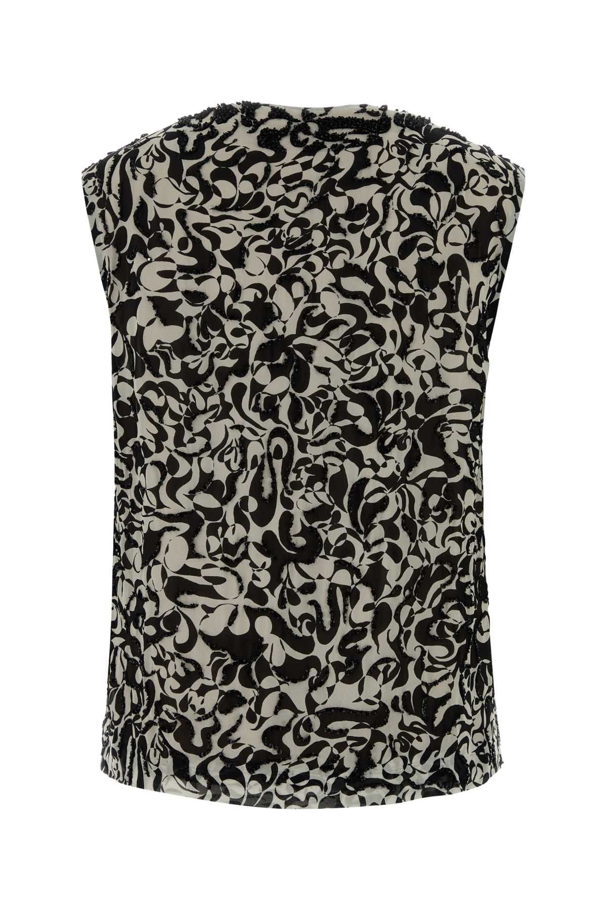Dries Van Noten Printed Crepe College Top Size XS / US 0-2 / IT 36-38 - 2 Thumbnail