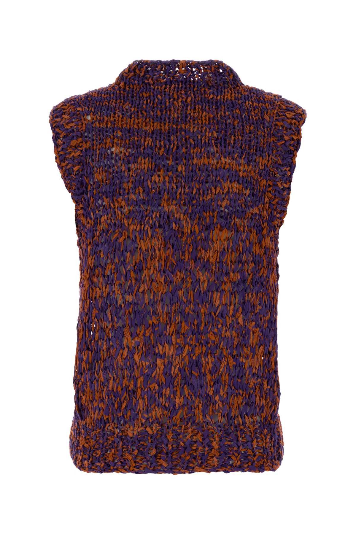 Dries Van Noten Two-Tone Crochet Tamou Vest Size S / US 4 / IT 40 - 2 Thumbnail