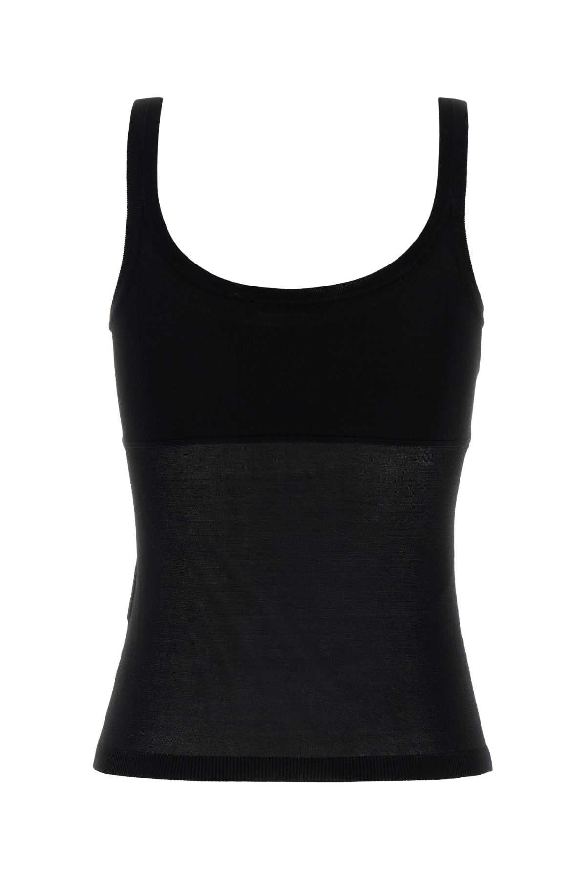 Max Mara Black Viscose Blend Biada Tank Top Size S / US 4 / IT 40 - 2 Thumbnail