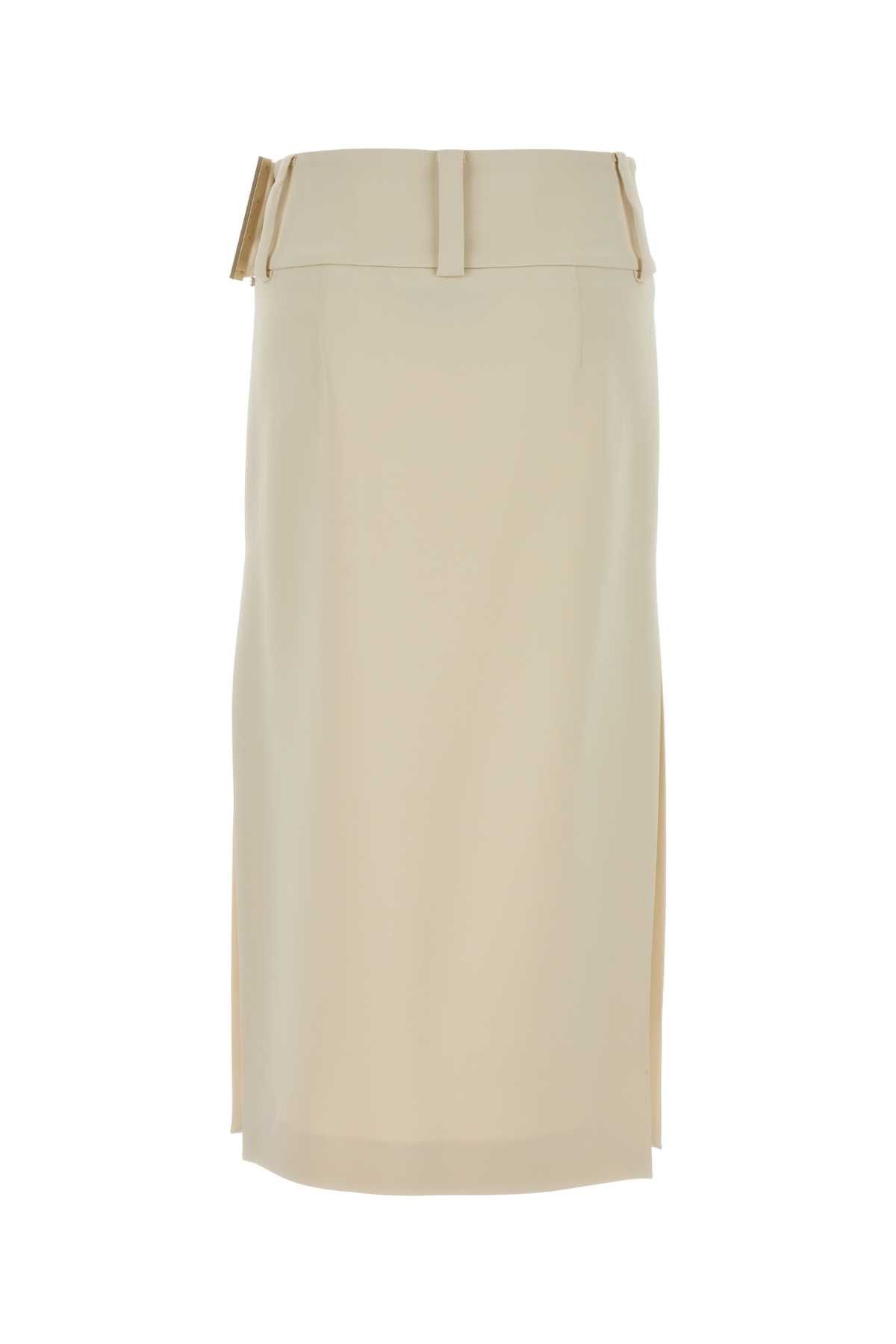 Sportmax Ivory Stretch Viscose Fronda Skirt Size 26" / US 2 / IT 38 - 2 Thumbnail