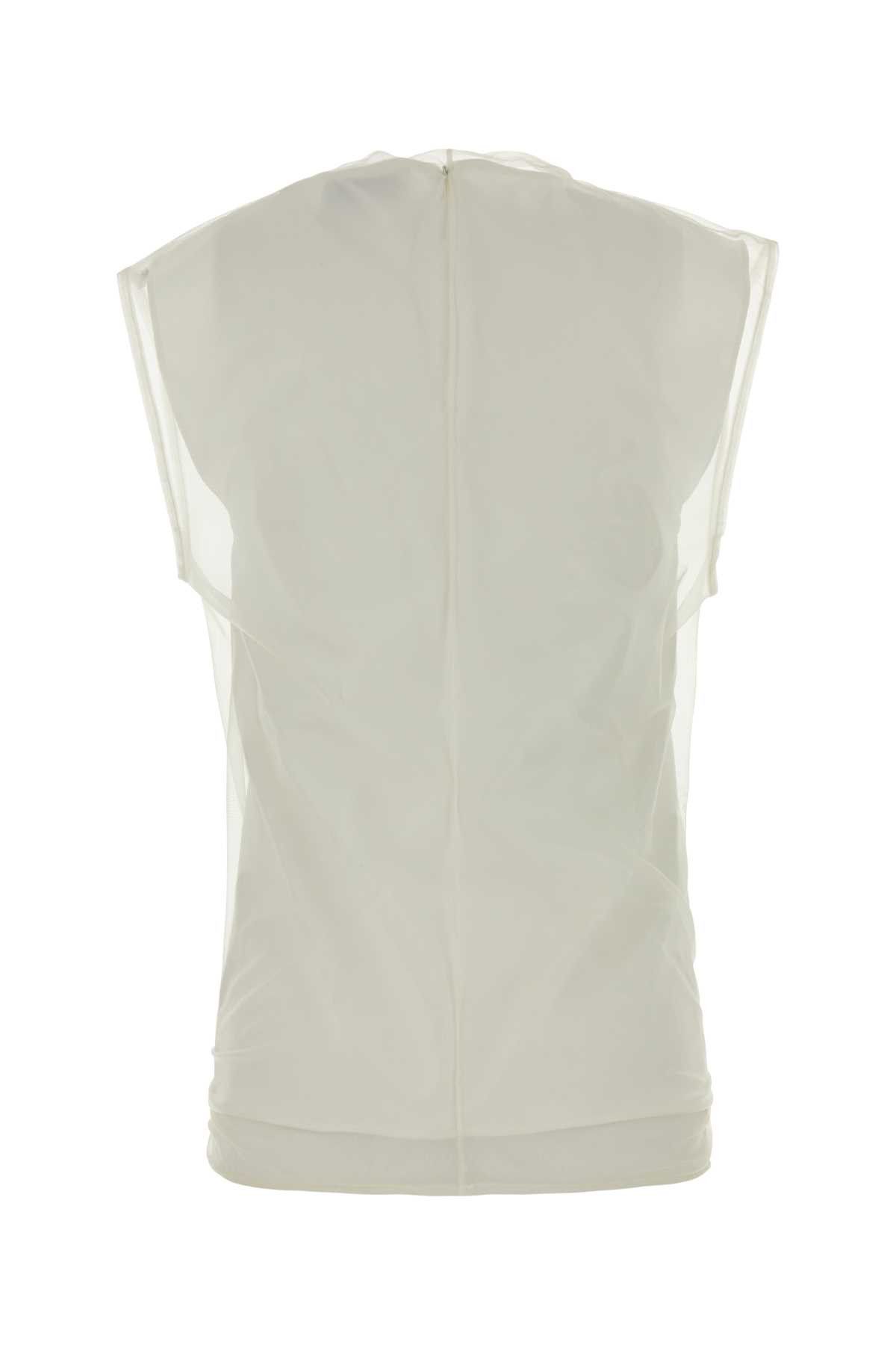 Sportmax Ivory Stretch Tulle Genero Top Size L / US 10 / IT 46 - 2 Thumbnail