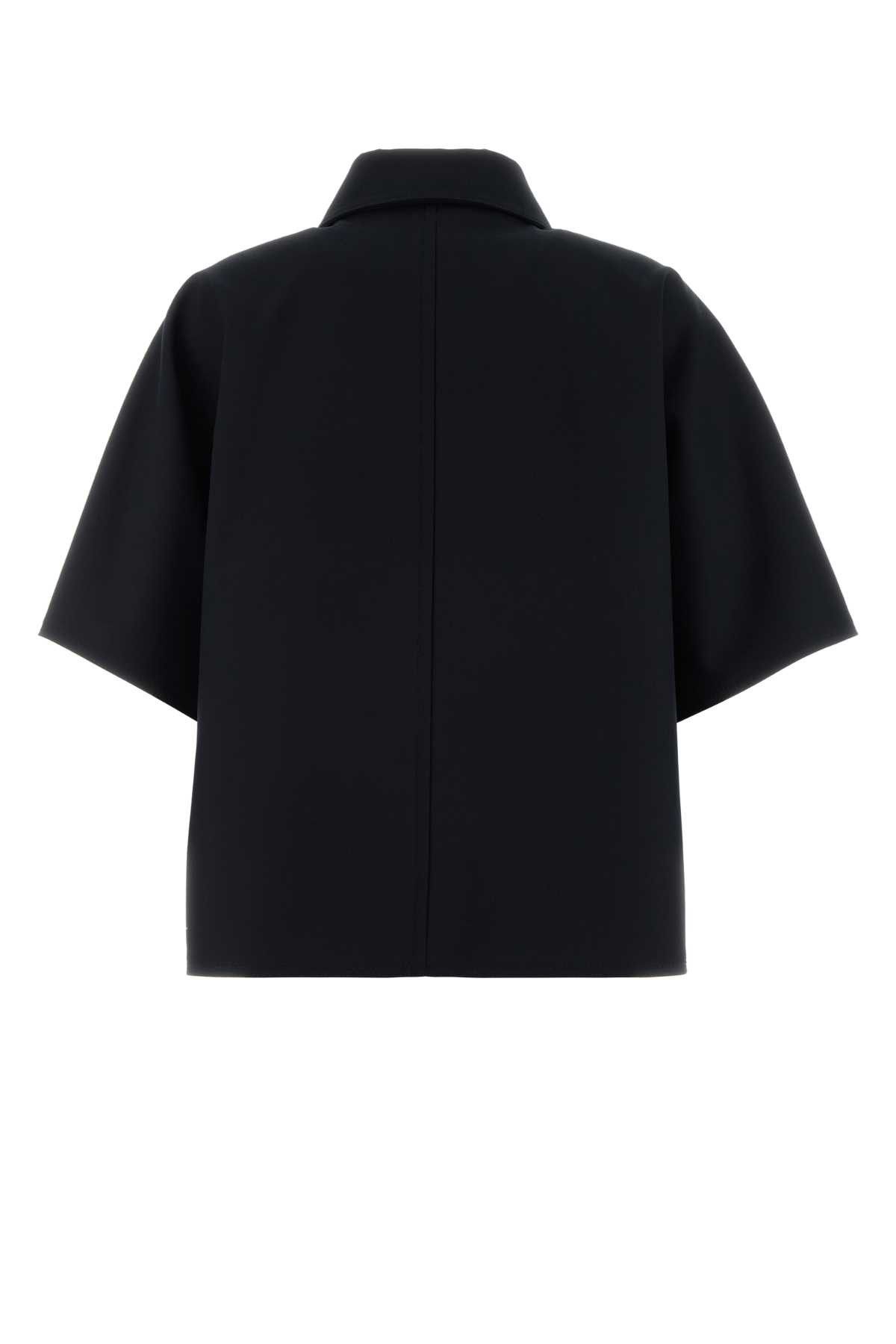 Max Mara Navy Blue Cotton Paggio Cape Size L / US 10 / IT 46 - 2 Thumbnail