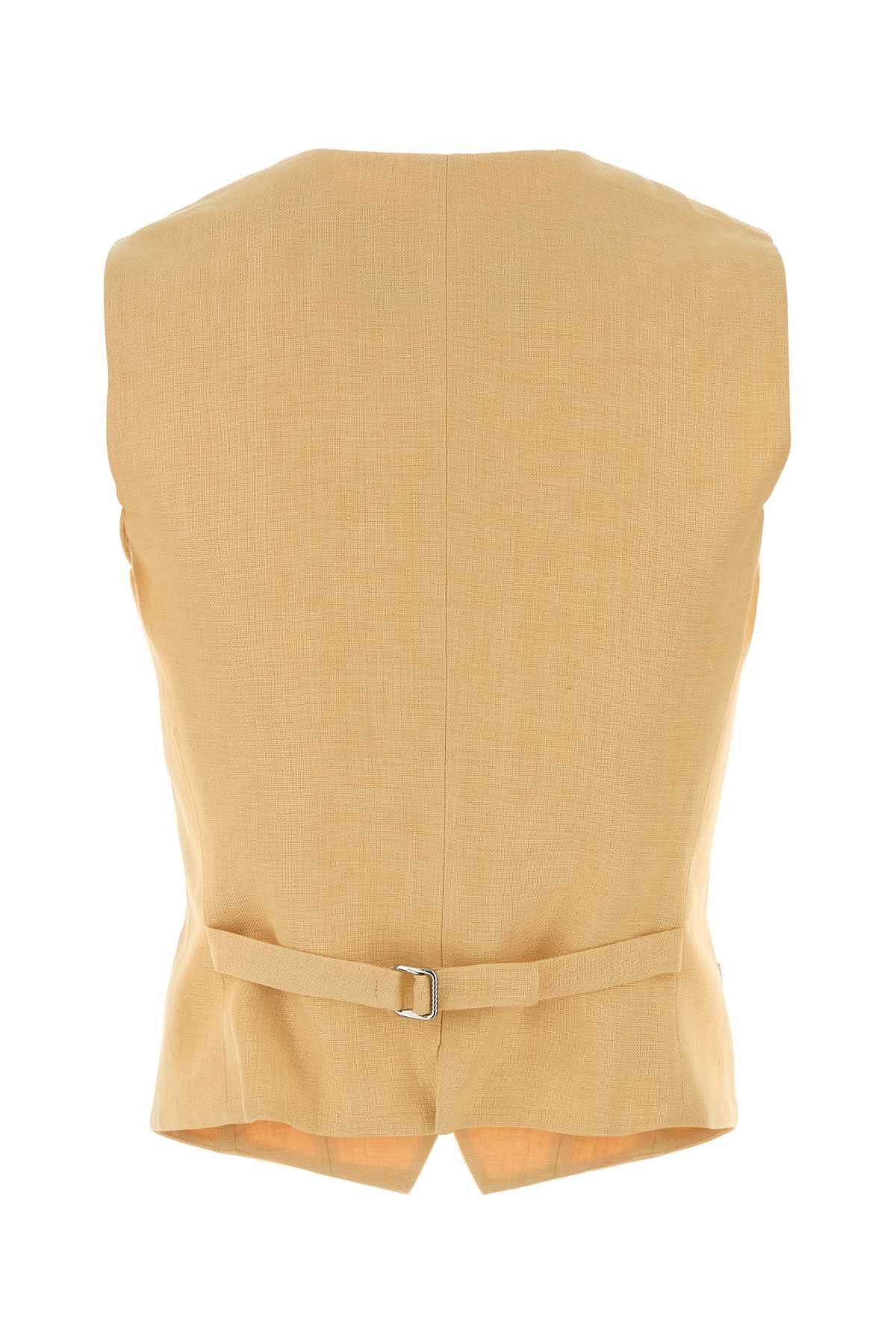 Weekend Max Mara Pastel Orange Linen Pace Vest Size S / US 4 / IT 40 - 2 Thumbnail