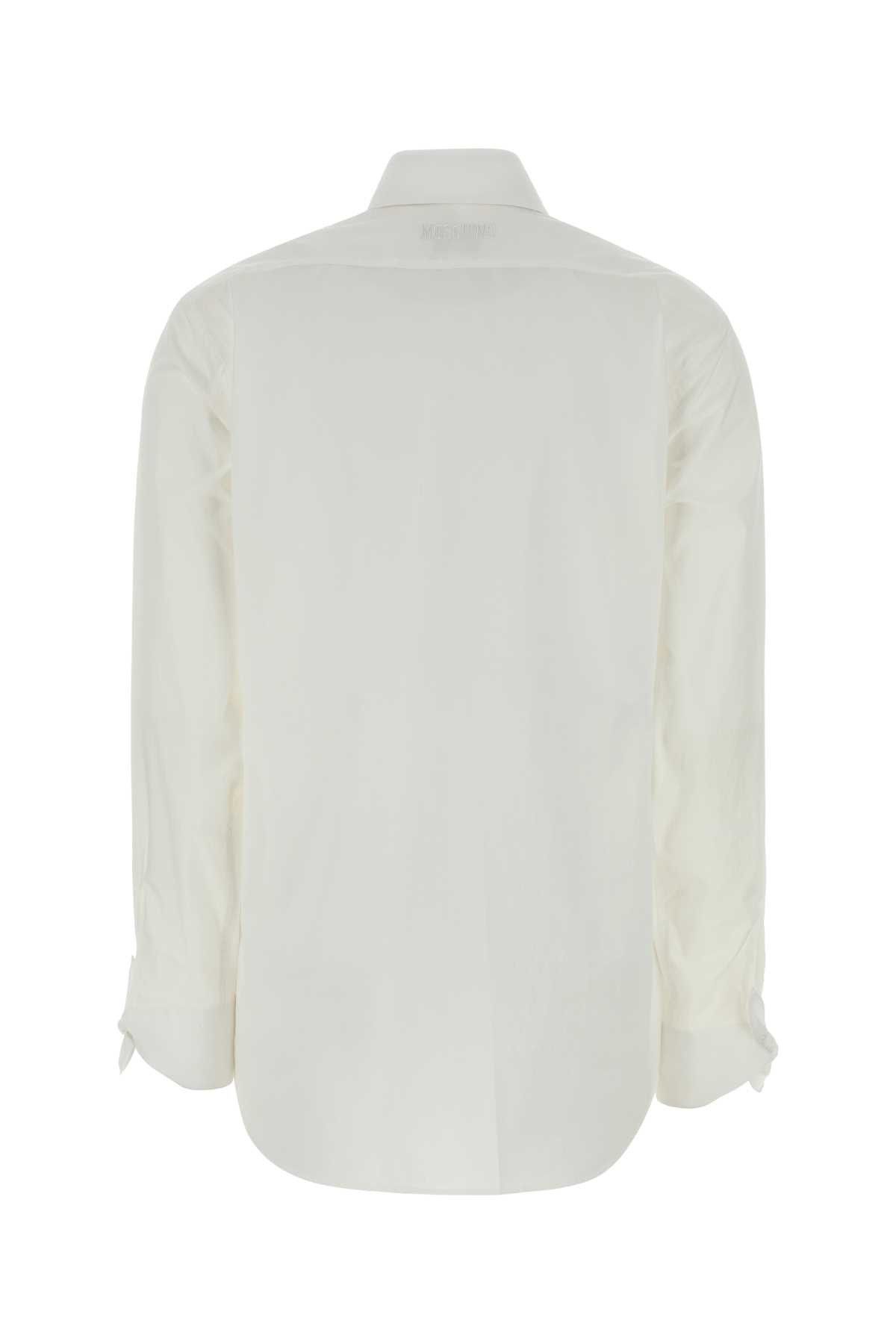Moschino White Stretch Poplin Shirt Size XS / US 0-2 / IT 36-38 - 2 Thumbnail