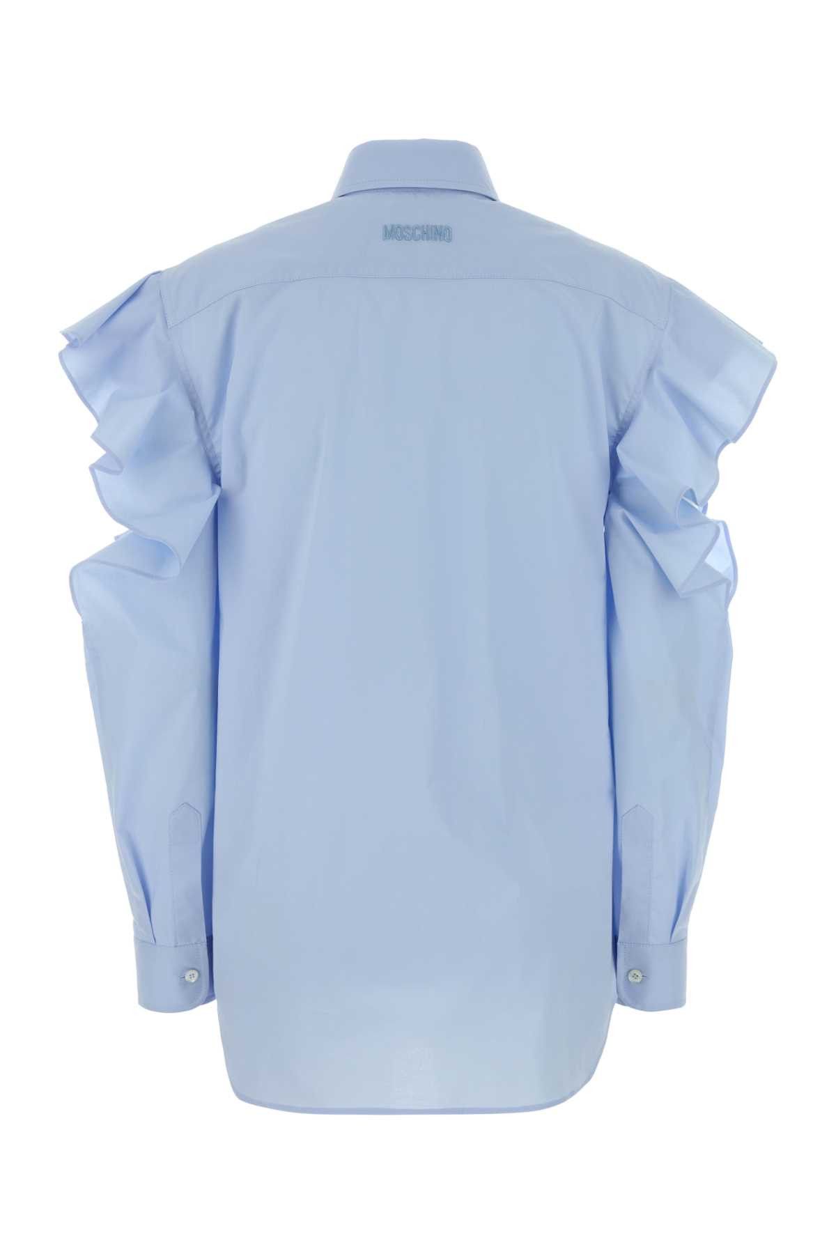 Moschino Light-Blue Poplin Shirt Size M / US 6-8 / IT 42-44 - 2 Thumbnail