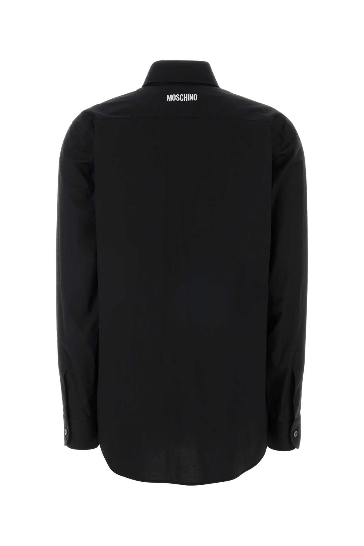 Moschino Black Stretch Poplin Shirt Size S / US 4 / IT 40 - 2 Thumbnail