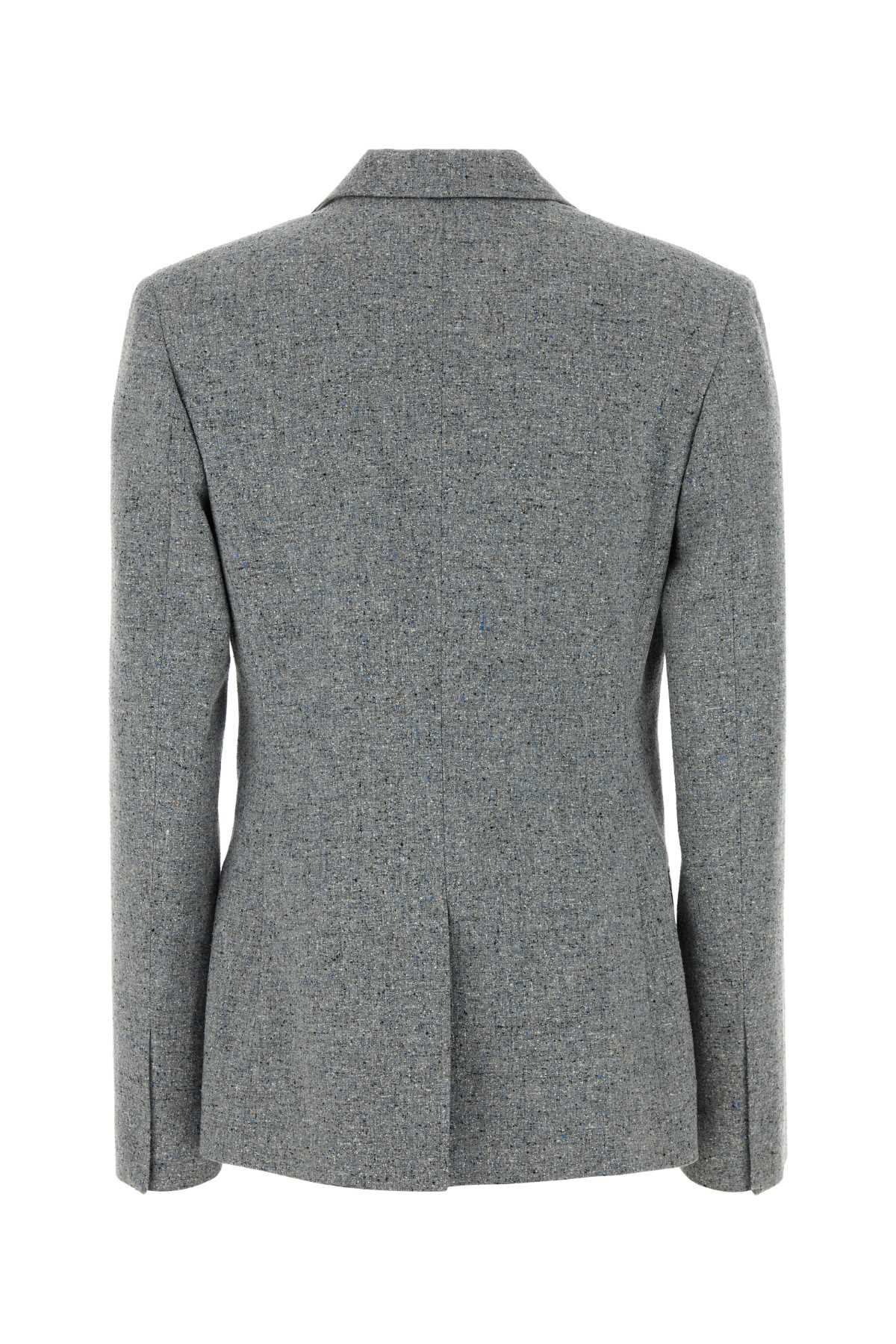 Moschino Melange Grey Silk Blend Blazer Size M / US 6-8 / IT 42-44 - 2 Thumbnail