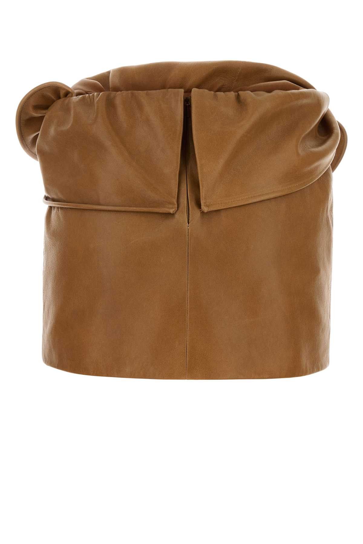 Magda Butrym Camel Leather Mini Skirt Size 27" / US 4 / IT 40 - 2 Thumbnail