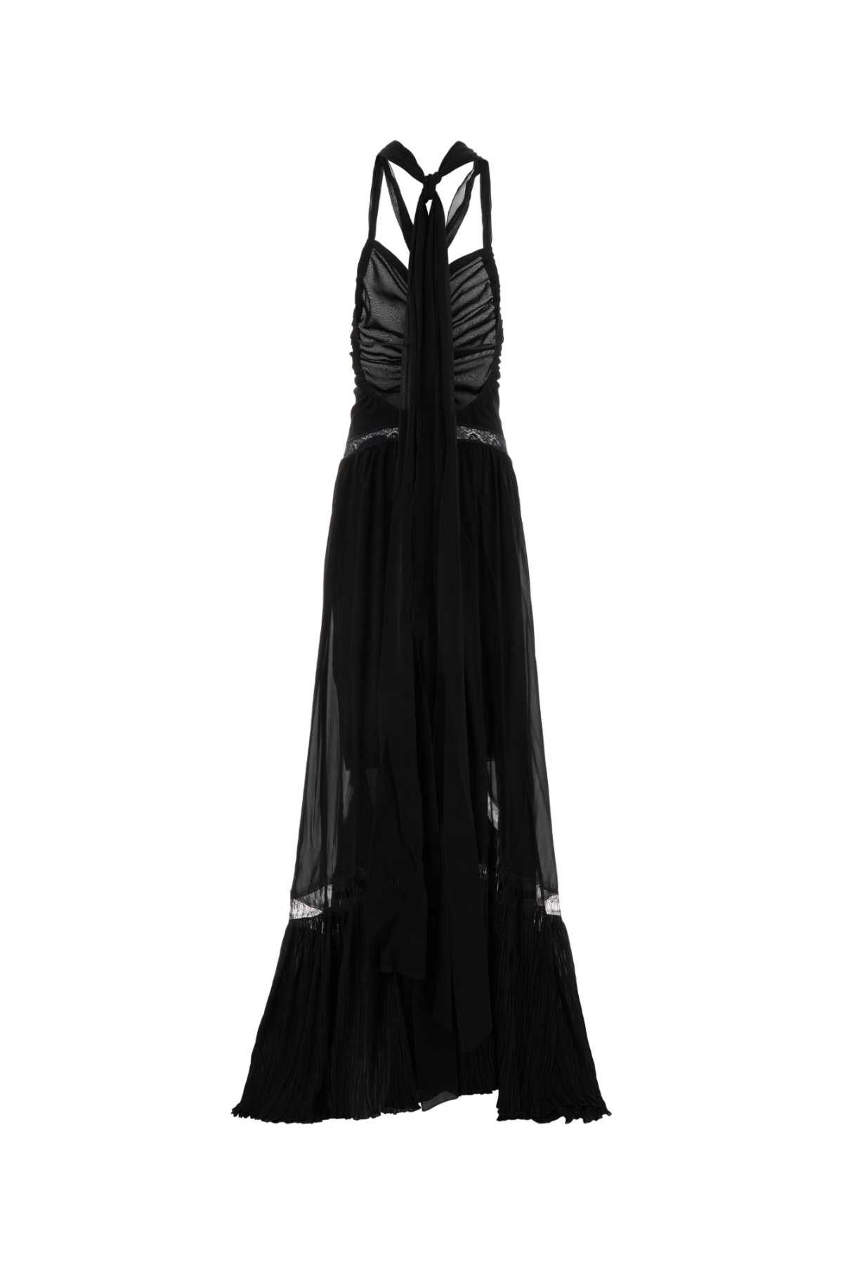 Blumarine Black Georgette Long Dress Size S / US 4 / IT 40 - 2 Thumbnail