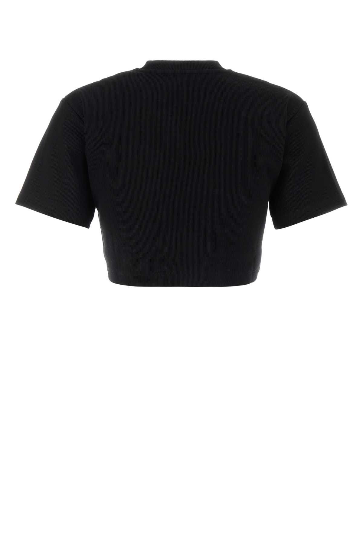 Off-White Black Stretch Cotton T-Shirt Size S / US 4 / IT 40 - 2 Thumbnail
