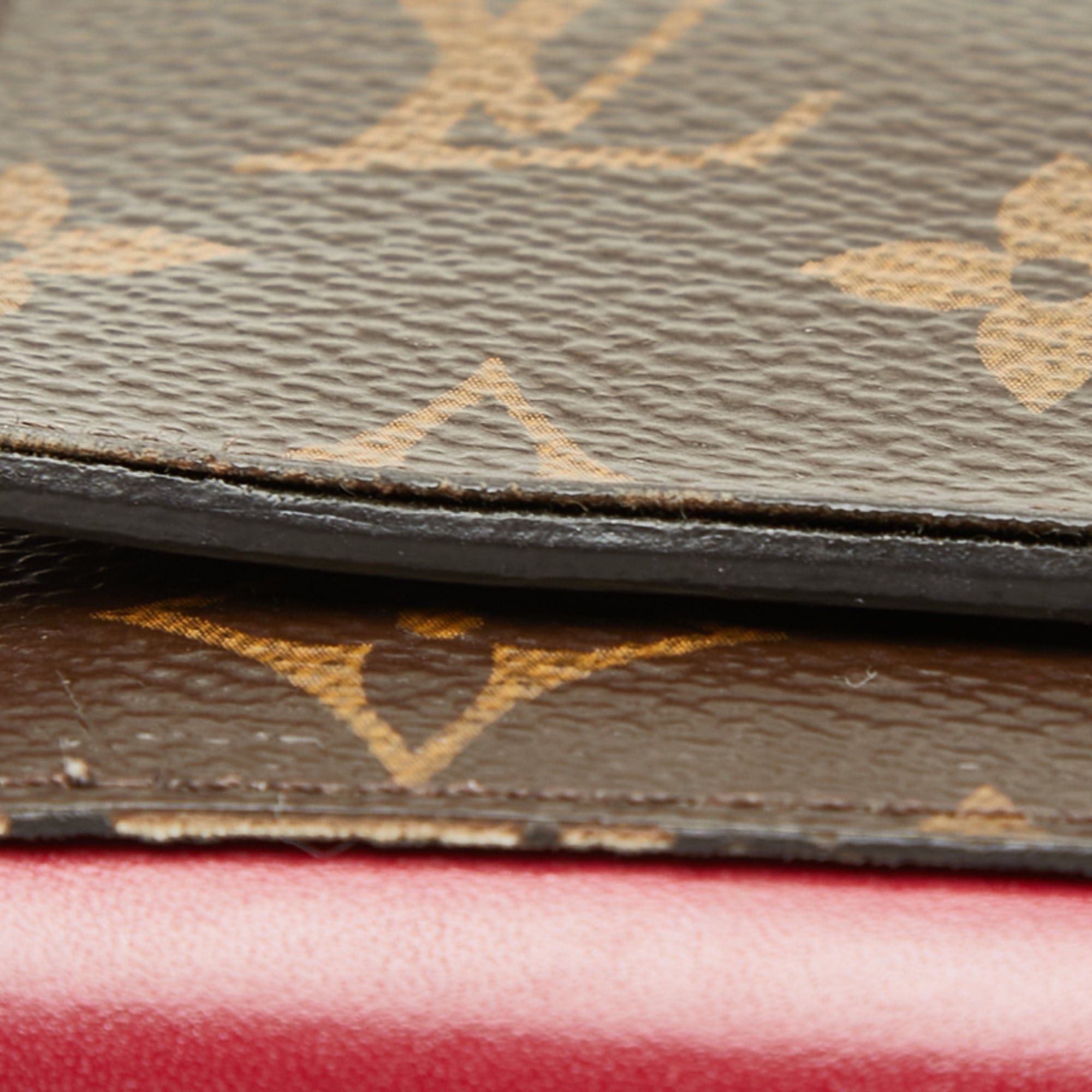 Louis Vuitton Louis Vuitton Monogram Portefeuille Flore Compact Bi-fold Wallet M64588 Brown Fuchsia Leather Women's LOUIS VUITTON Size ONE SIZE - 7 Thumbnail