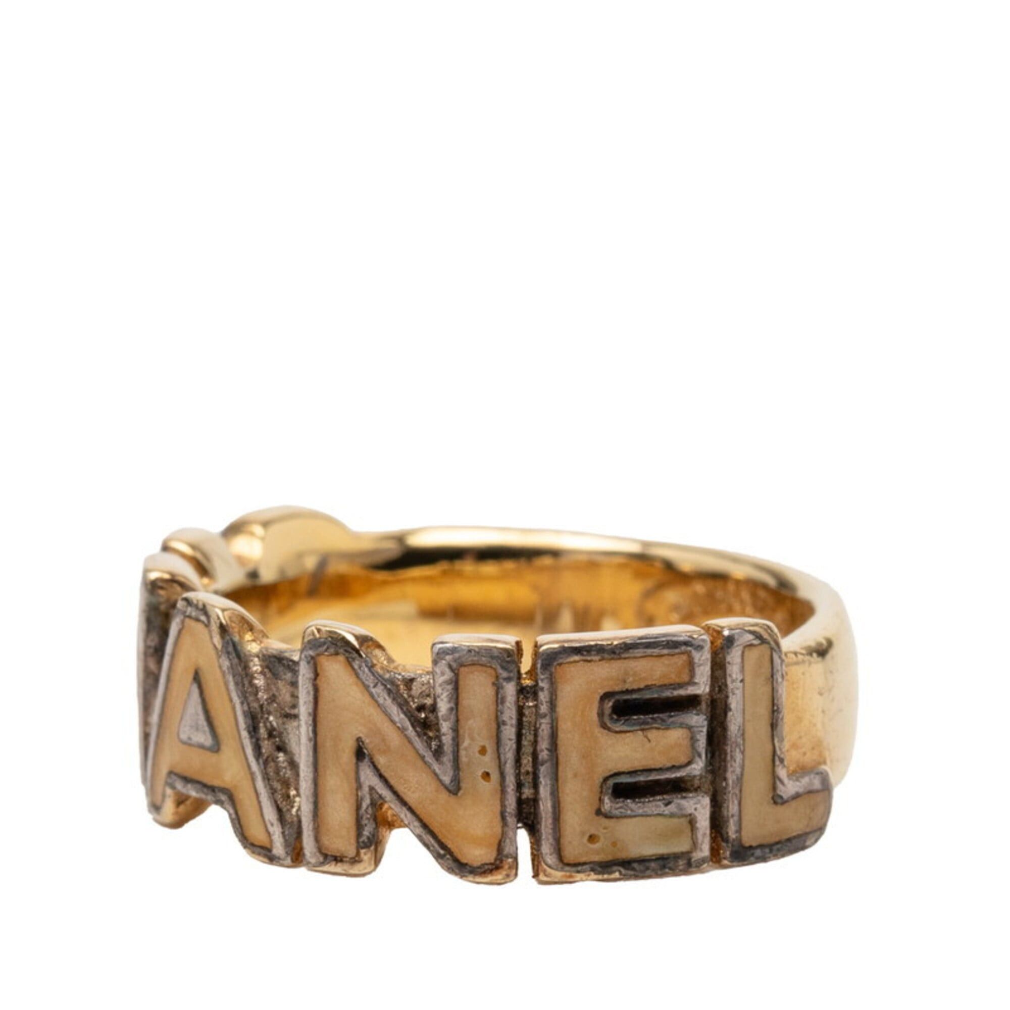 Chanel Chanel Logo Ring, Gold Plated Enamel, Women's CHANEL Size ONE SIZE - 2 Thumbnail