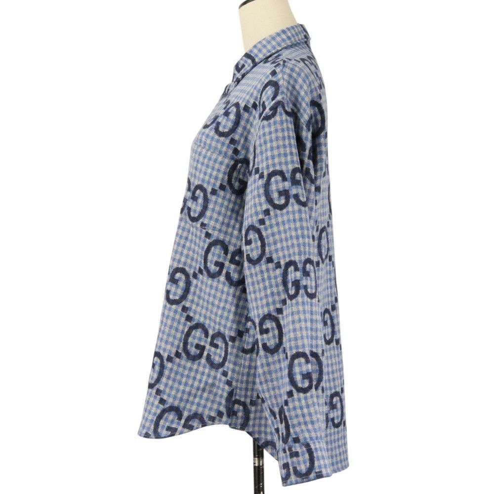 Gucci Gucci Gucci Jumbo GG Wool Check Shirt Textile Dress Shirt 770438 DUTY FREE for USA Size ONE SIZE - 3 Thumbnail