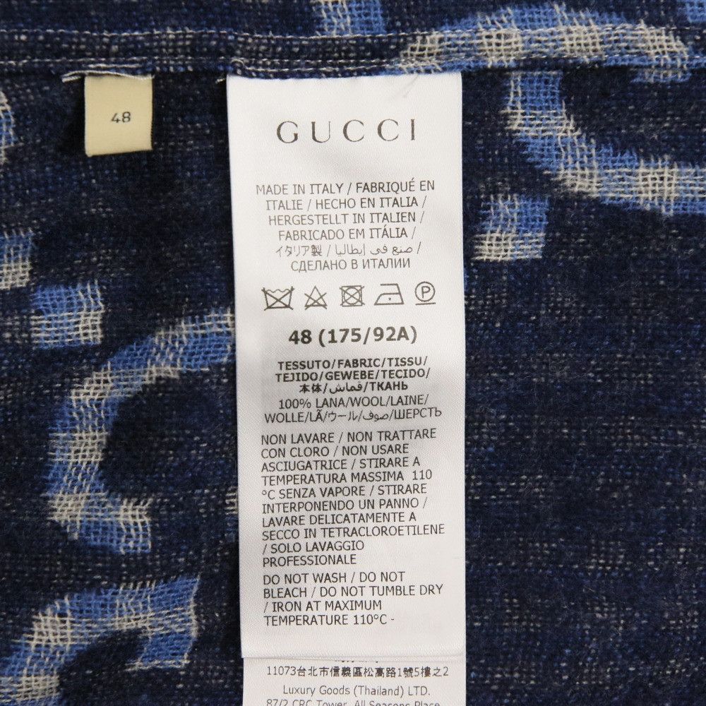 Gucci Gucci Gucci Jumbo GG Wool Check Shirt Textile Dress Shirt 770438 DUTY FREE for USA Size ONE SIZE - 12 Thumbnail