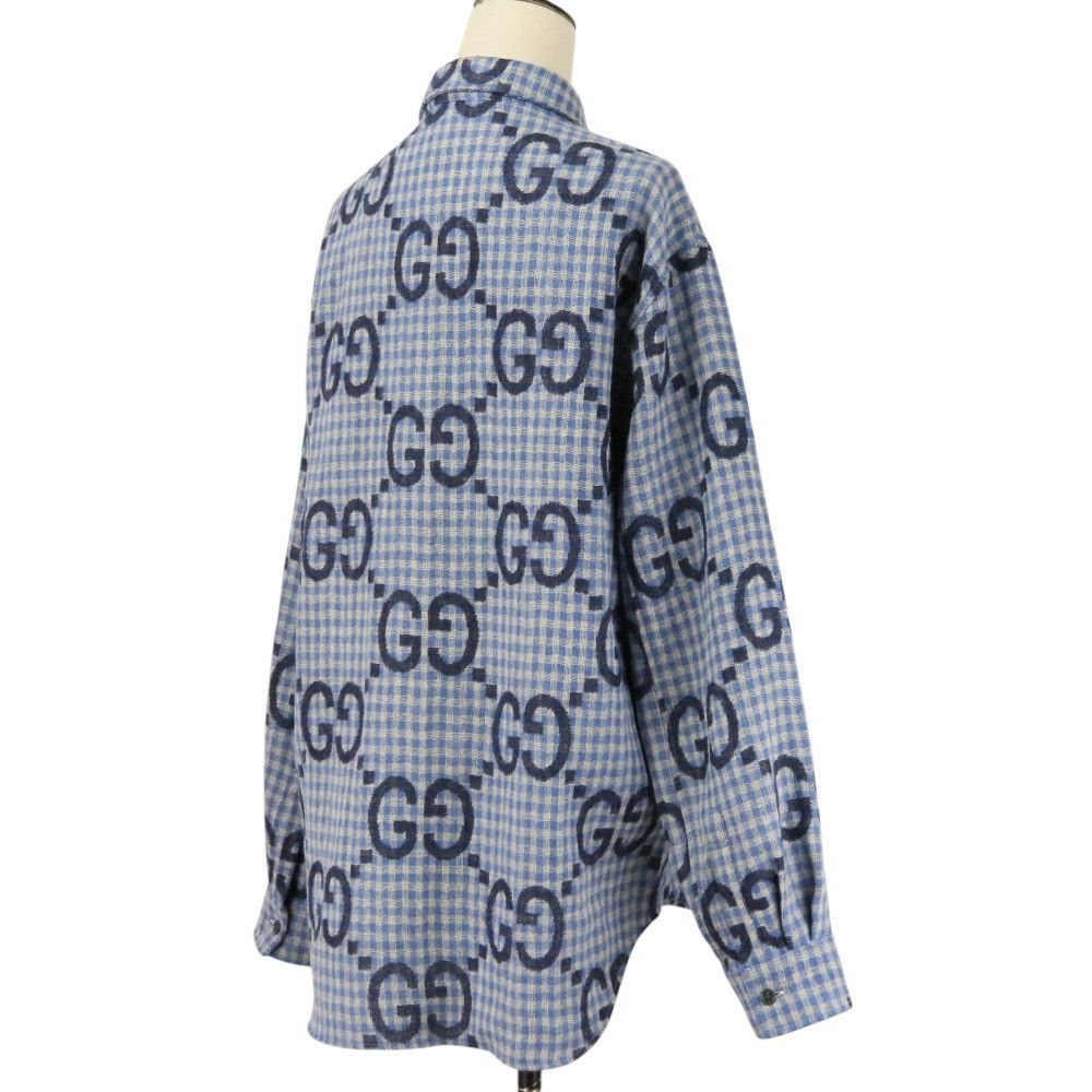 Gucci Gucci Gucci Jumbo GG Wool Check Shirt Textile Dress Shirt 770438 DUTY FREE for USA Size ONE SIZE - 5 Thumbnail