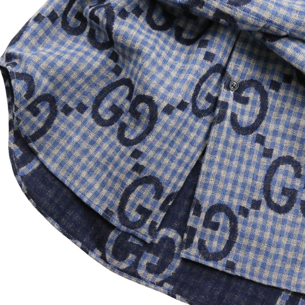 Gucci Gucci Gucci Jumbo GG Wool Check Shirt Textile Dress Shirt 770438 DUTY FREE for USA Size ONE SIZE - 7 Thumbnail