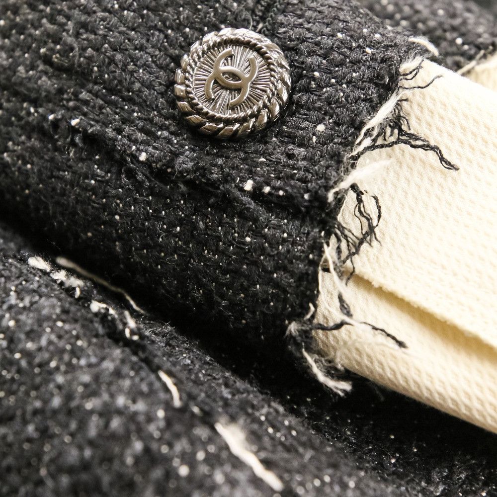 Chanel Chanel Chanel Silk Tweed Jacket Textile Outerwear P31130 DUTY FREE for USA Size ONE SIZE - 8 Thumbnail