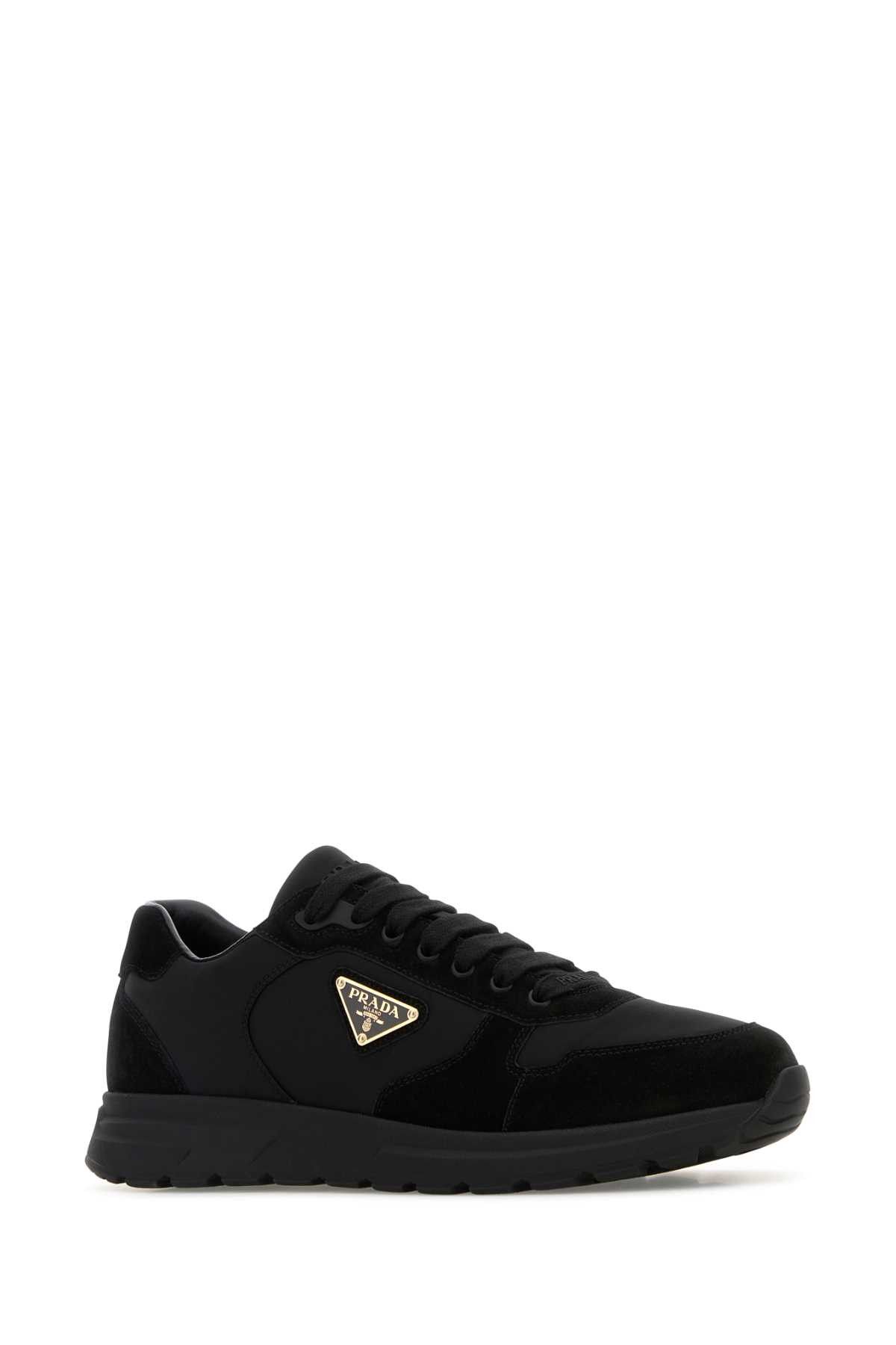 Prada Black Re-Nylon And Suede Prax Sneakers Size US 10 / EU 43 - 2 Thumbnail