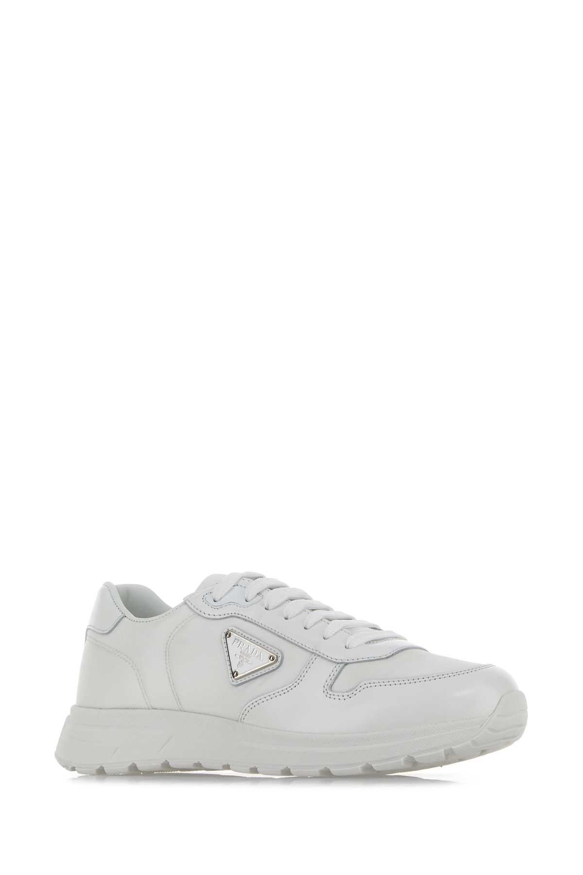 Prada White Nylon And Leather Prax 2.0 Sneakers Size US 12 / EU 45 - 2 Thumbnail