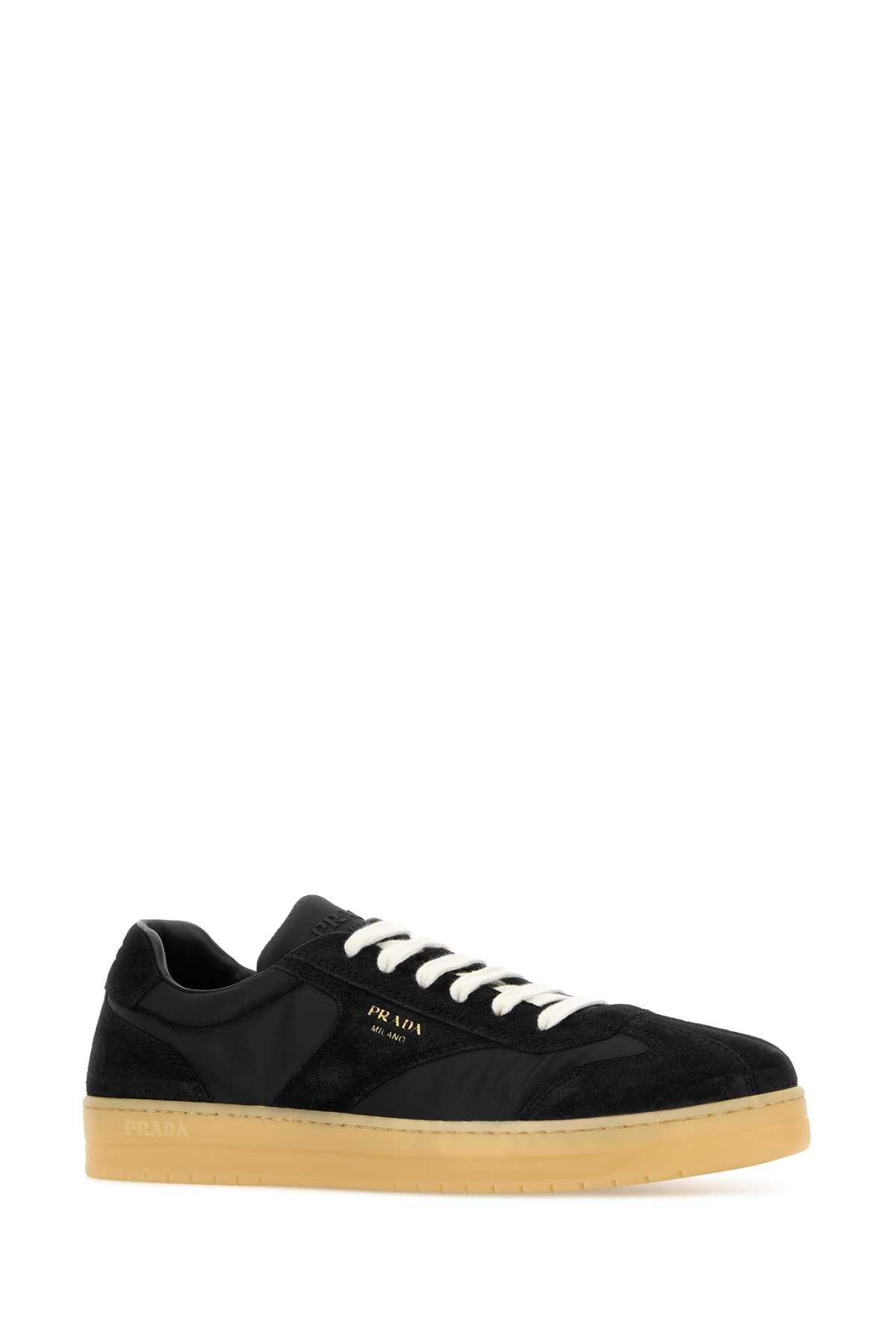 Prada Black Suede E Re-Nylon Sneakers Size US 7 / EU 40 - 2 Thumbnail