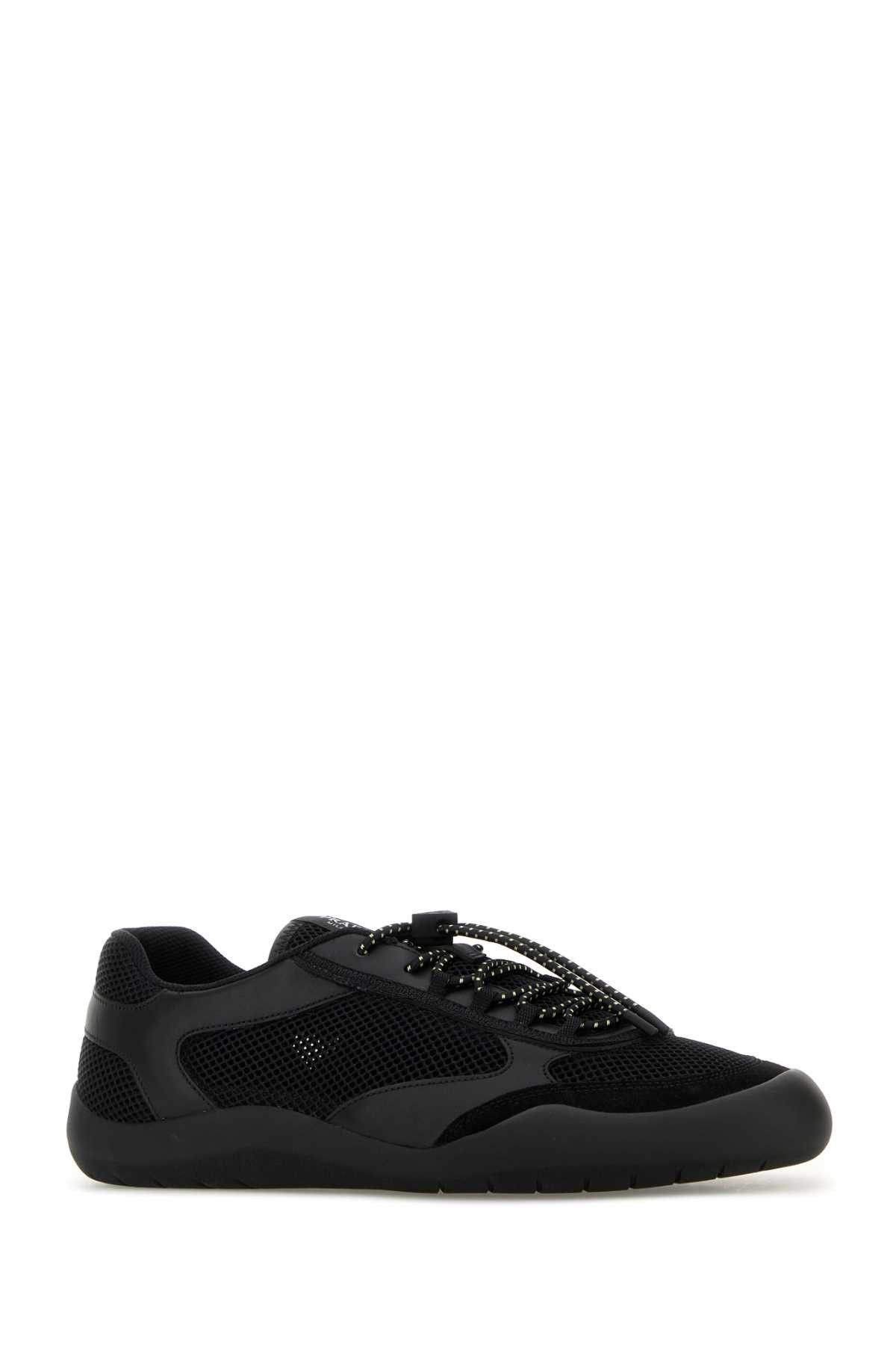 Prada Black Leather And Mesh Speedrock Sneakers Size US 12 / EU 45 - 2 Thumbnail