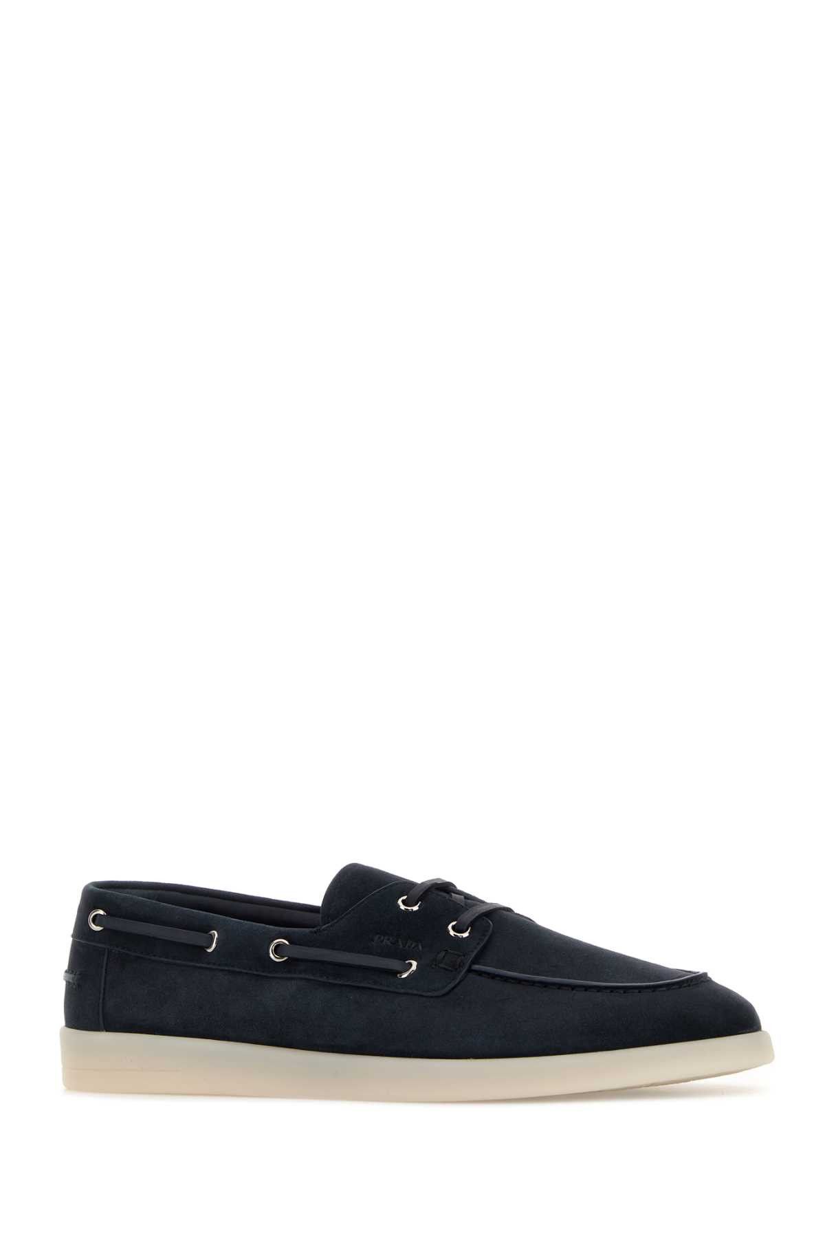 Prada Navy Blue Suede Loafers Size US 9.5 / EU 42-43 - 2 Thumbnail
