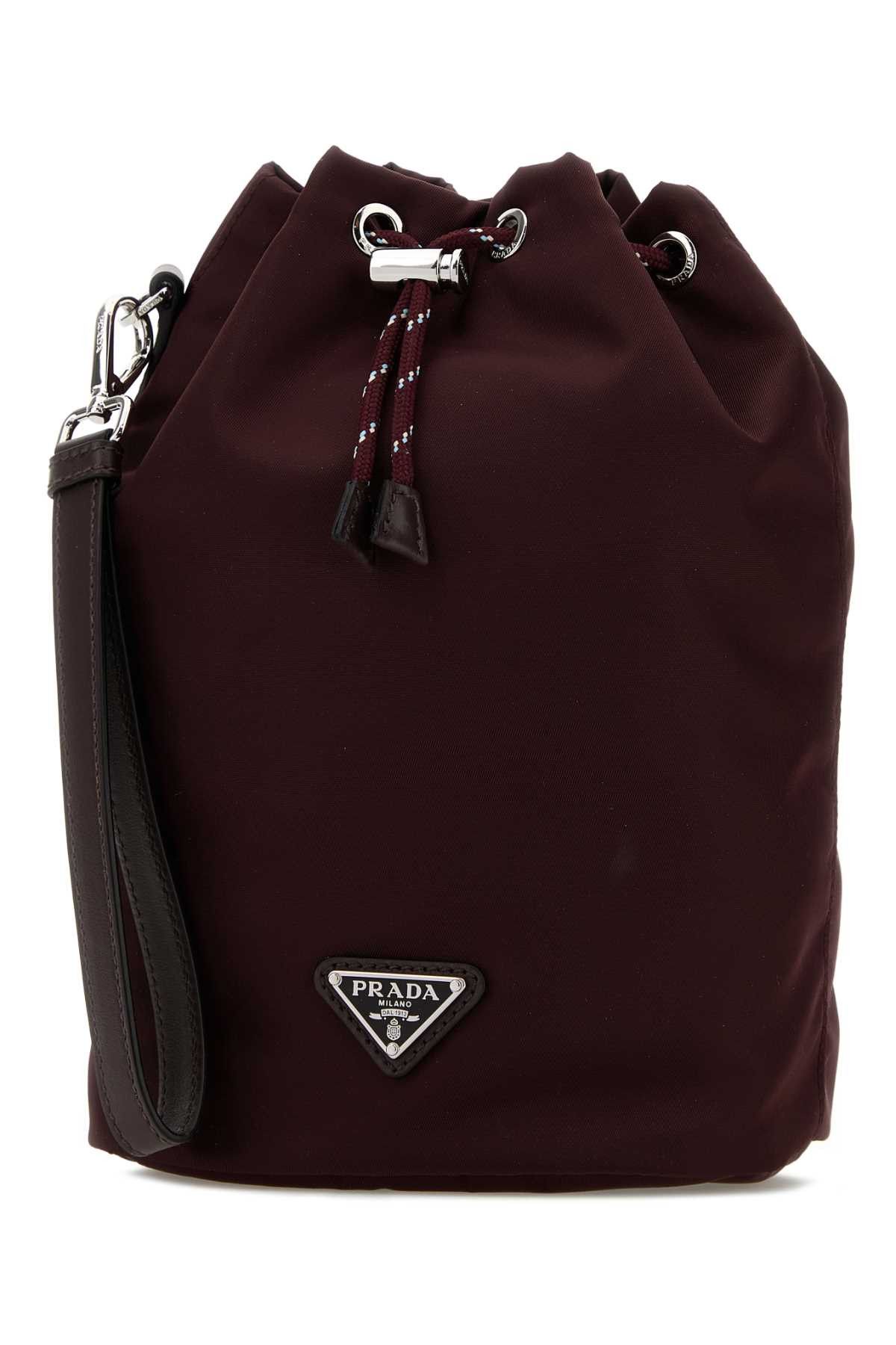 Prada Burgundy Fabric Clutch Size ONE SIZE - 2 Thumbnail
