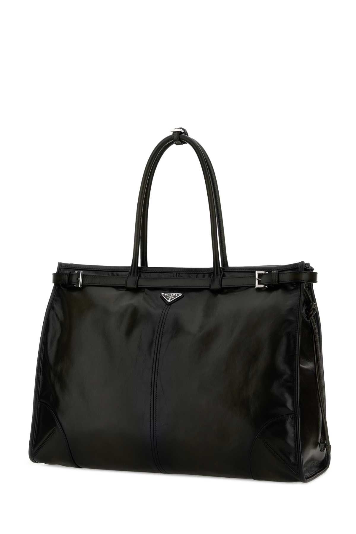 Prada Dark Green Leather Prada Bonnie Shopping Bag Size ONE SIZE - 2 Thumbnail