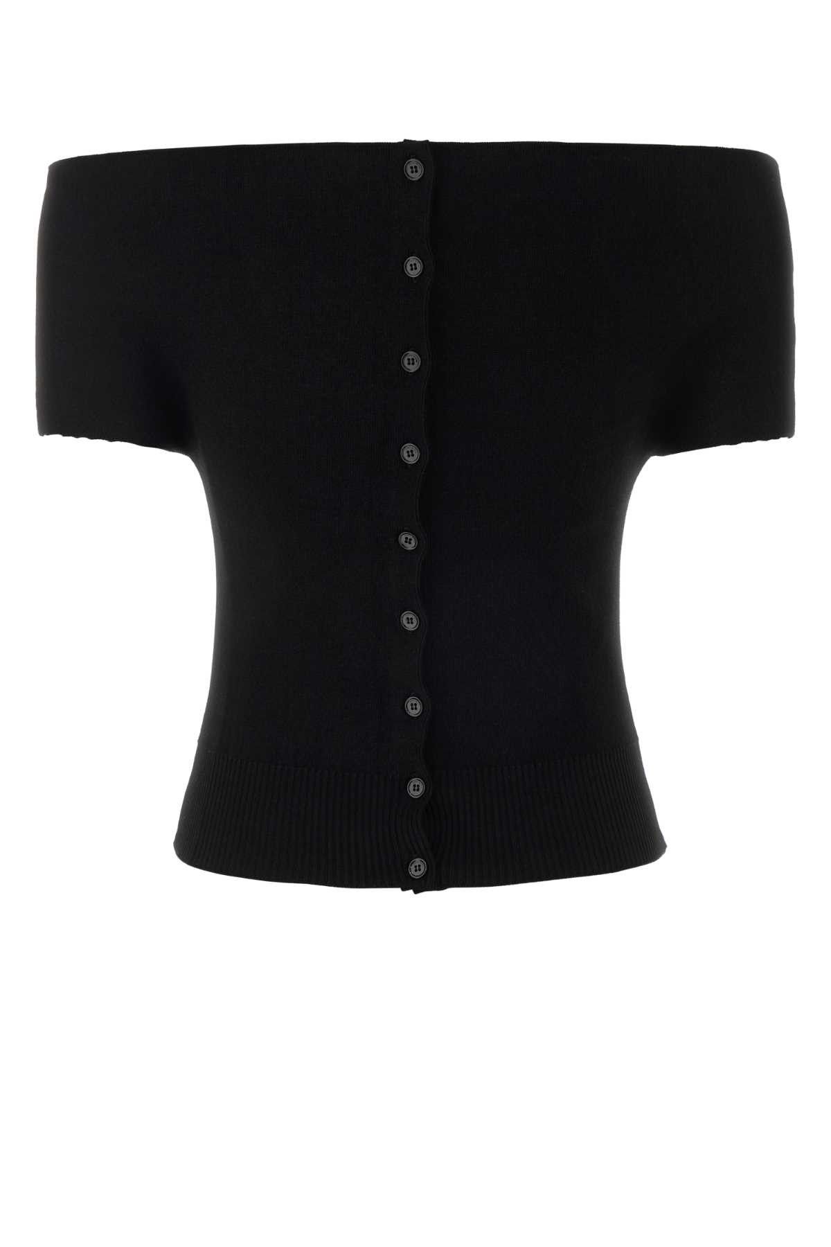 Magda Butrym Black Viscose Blend Top Size S / US 4 / IT 40 - 2 Thumbnail