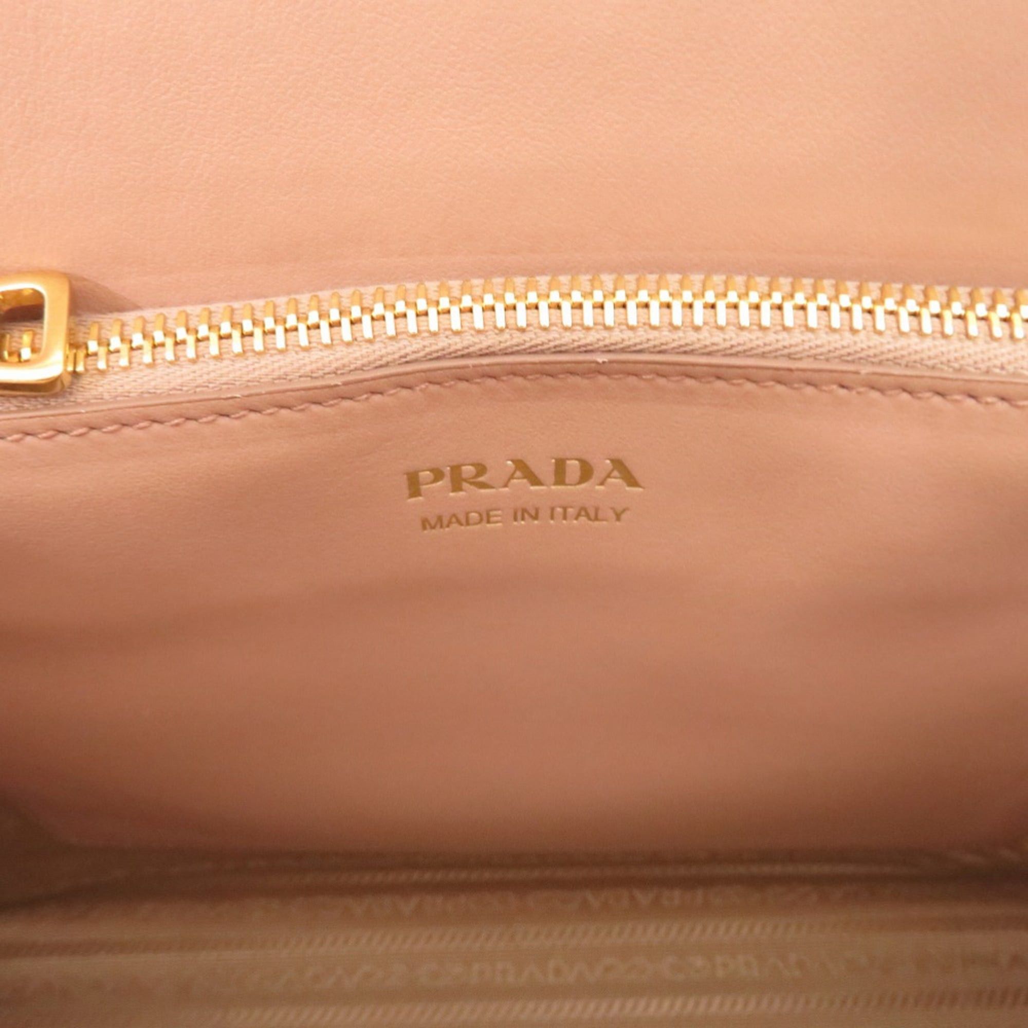 Prada Excellent condition Prada Monochrome 1BA155 Saffiano Leather Pink Beige 2-Way Handbag 1277PRADA Size ONE SIZE - 9 Thumbnail