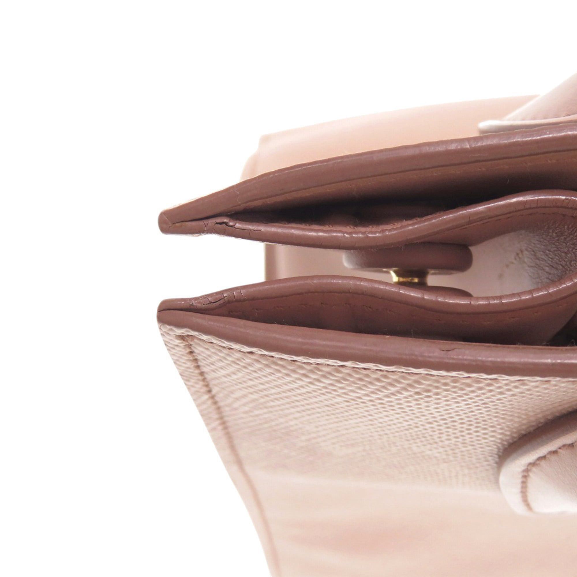 Prada Excellent condition Prada Monochrome 1BA155 Saffiano Leather Pink Beige 2-Way Handbag 1277PRADA Size ONE SIZE - 10 Thumbnail