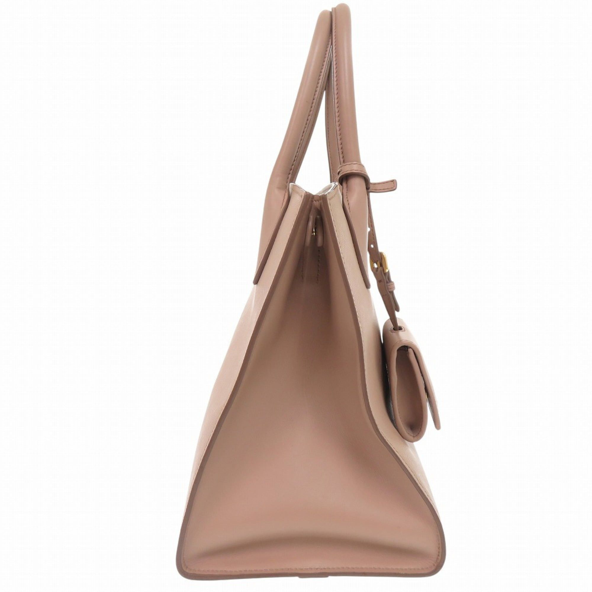 Prada Excellent condition Prada Monochrome 1BA155 Saffiano Leather Pink Beige 2-Way Handbag 1277PRADA Size ONE SIZE - 5 Thumbnail