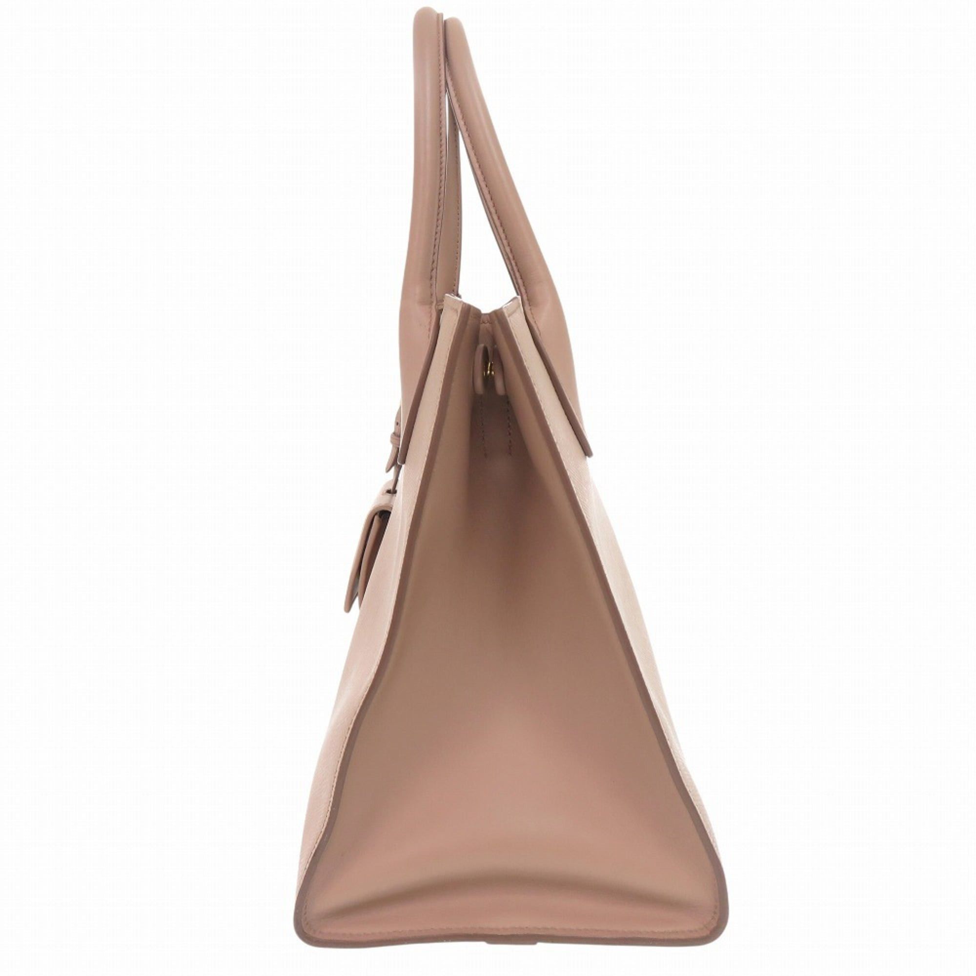 Prada Excellent condition Prada Monochrome 1BA155 Saffiano Leather Pink Beige 2-Way Handbag 1277PRADA Size ONE SIZE - 6 Thumbnail