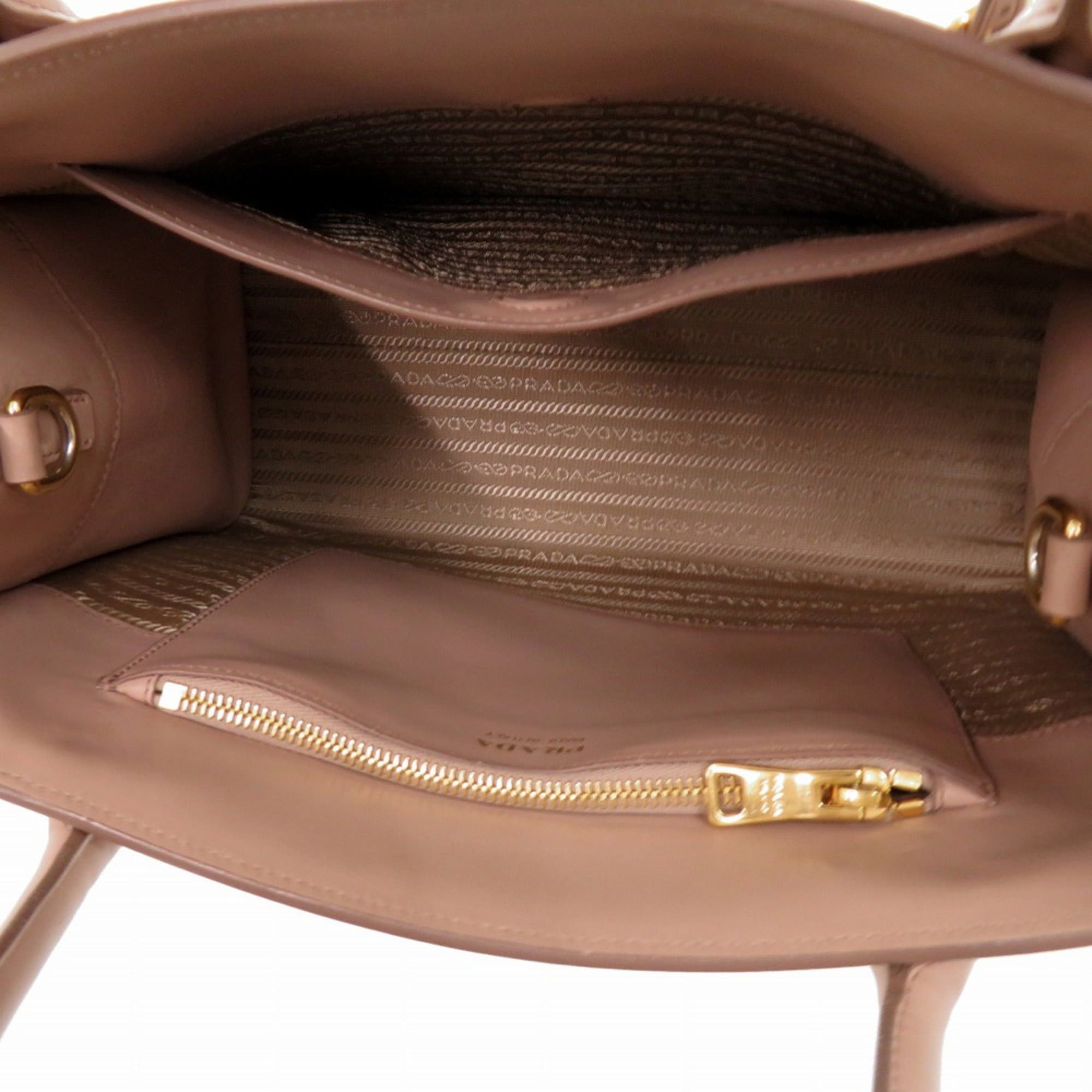 Prada Excellent condition Prada Monochrome 1BA155 Saffiano Leather Pink Beige 2-Way Handbag 1277PRADA Size ONE SIZE - 8 Thumbnail