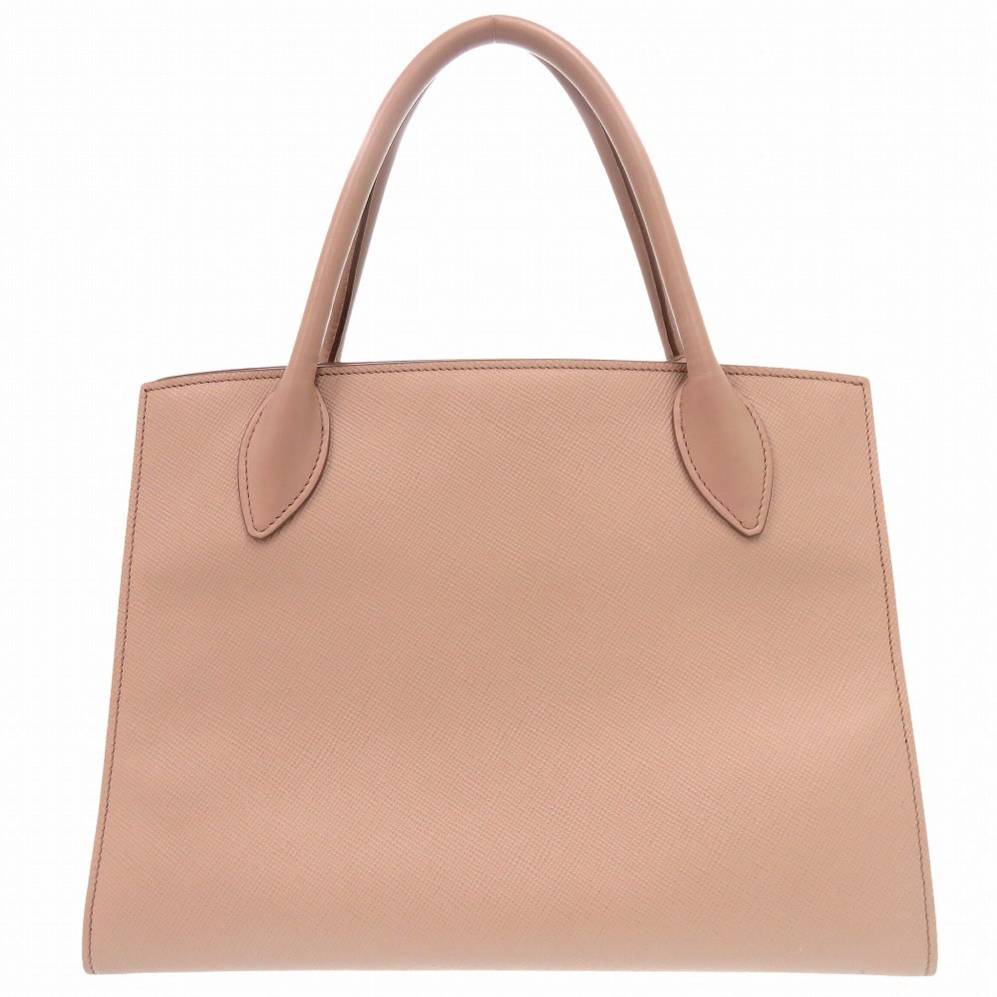 Prada Excellent condition Prada Monochrome 1BA155 Saffiano Leather Pink Beige 2-Way Handbag 1277PRADA Size ONE SIZE - 2 Thumbnail
