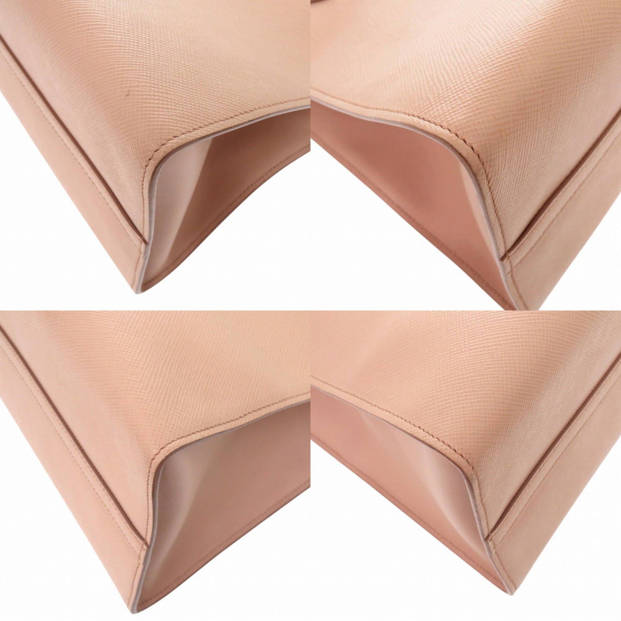Prada Excellent condition Prada Monochrome 1BA155 Saffiano Leather Pink Beige 2-Way Handbag 1277PRADA Size ONE SIZE - 4 Thumbnail