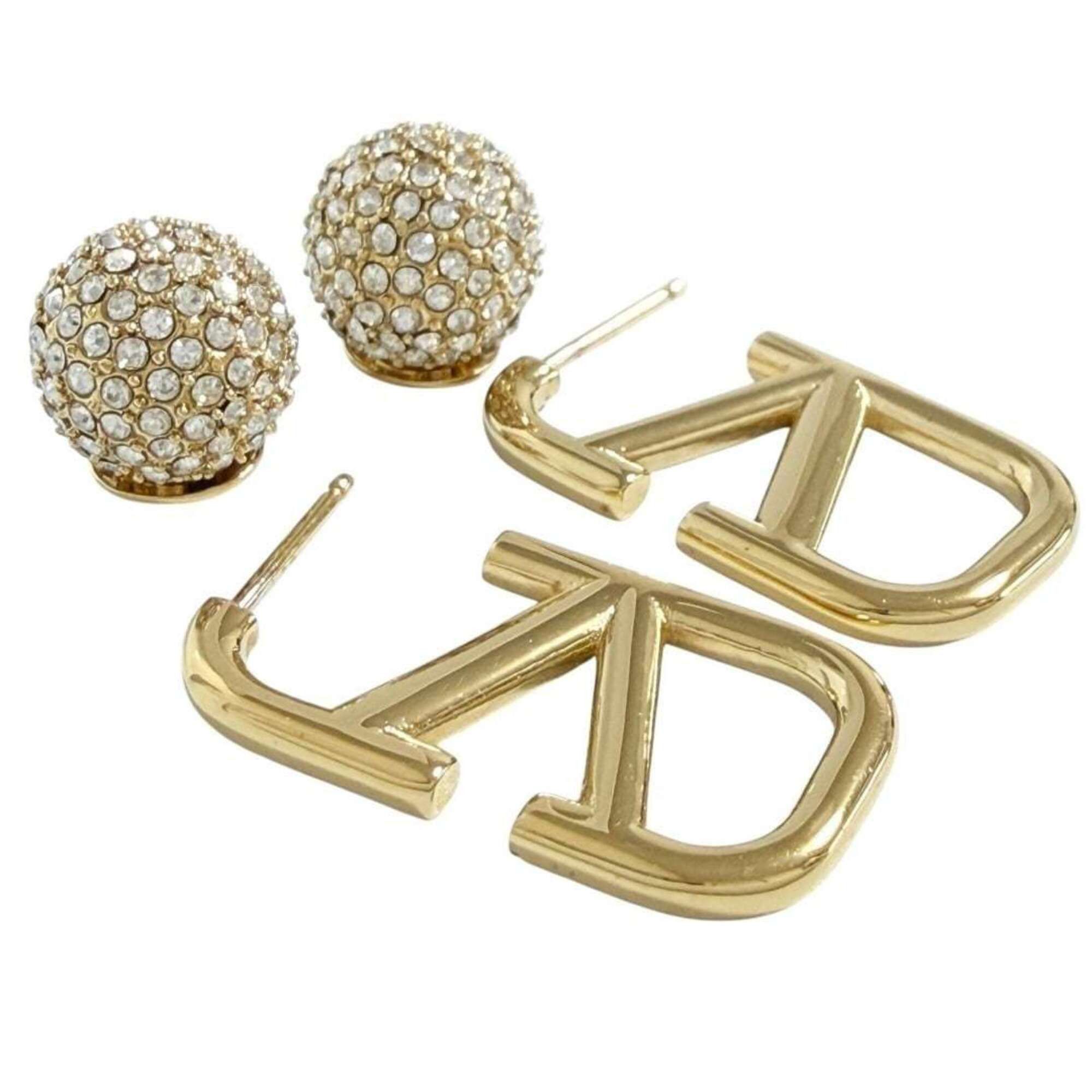 Valentino Valentino Women's V Logo Signature Earrings - Crystal Ball Size ONE SIZE - 3 Thumbnail