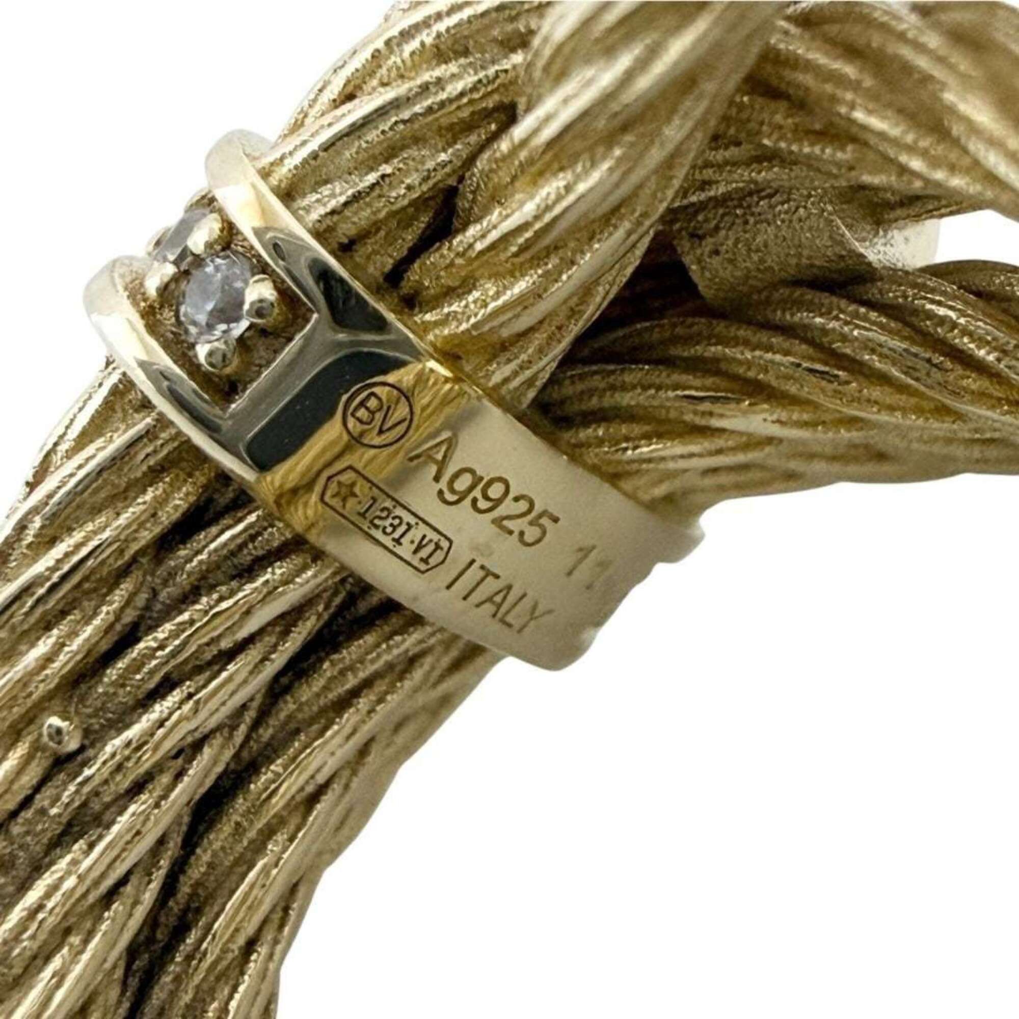 Bottega Veneta Bottega Veneta women's ring, sterling silver (925), gold color, size 12. Size ONE SIZE - 7 Thumbnail