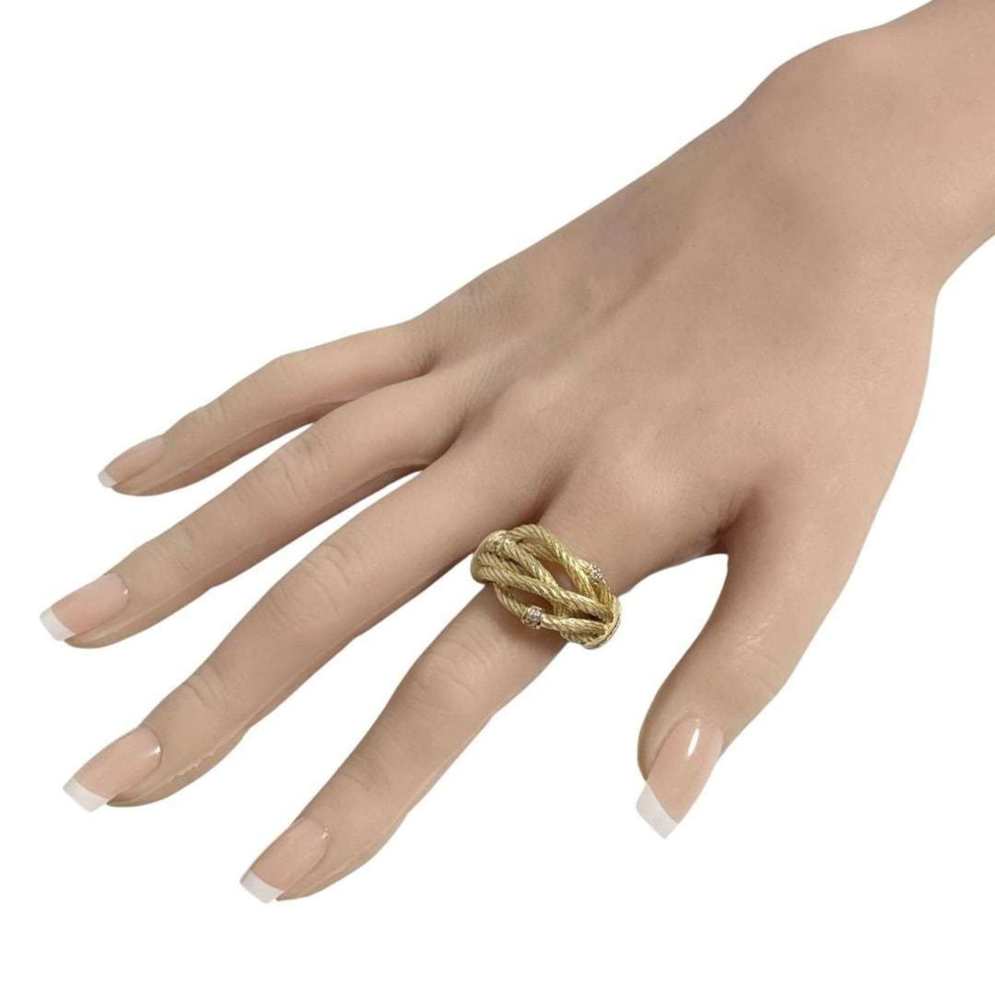 Bottega Veneta Bottega Veneta women's ring, sterling silver (925), gold color, size 12. Size ONE SIZE - 9 Thumbnail
